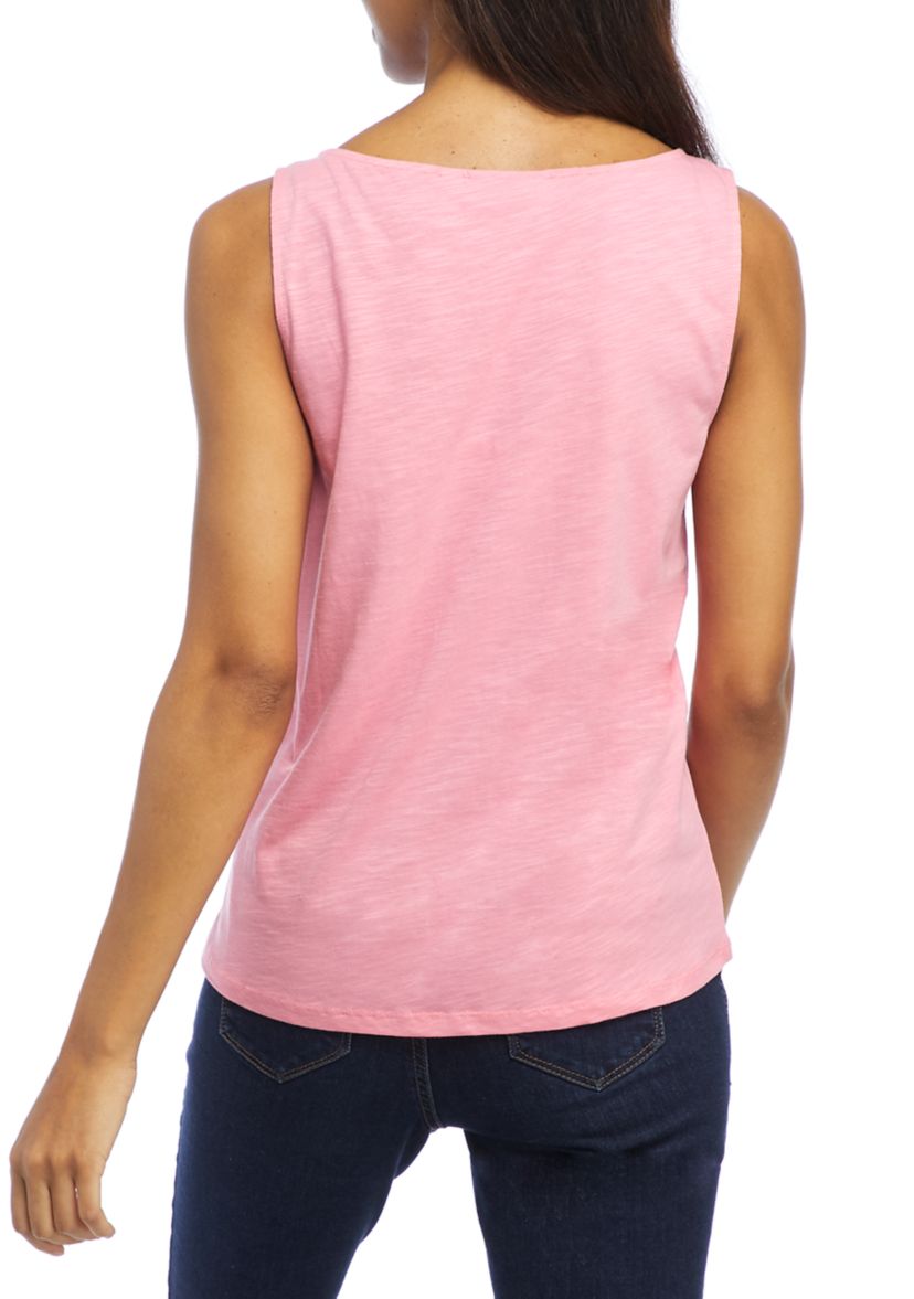 Womens Sleeveless Eyelet Top