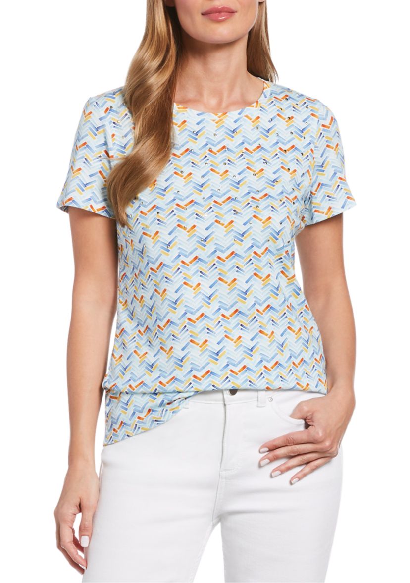 Womens Chevron Print Short Sleeve T-Shirt