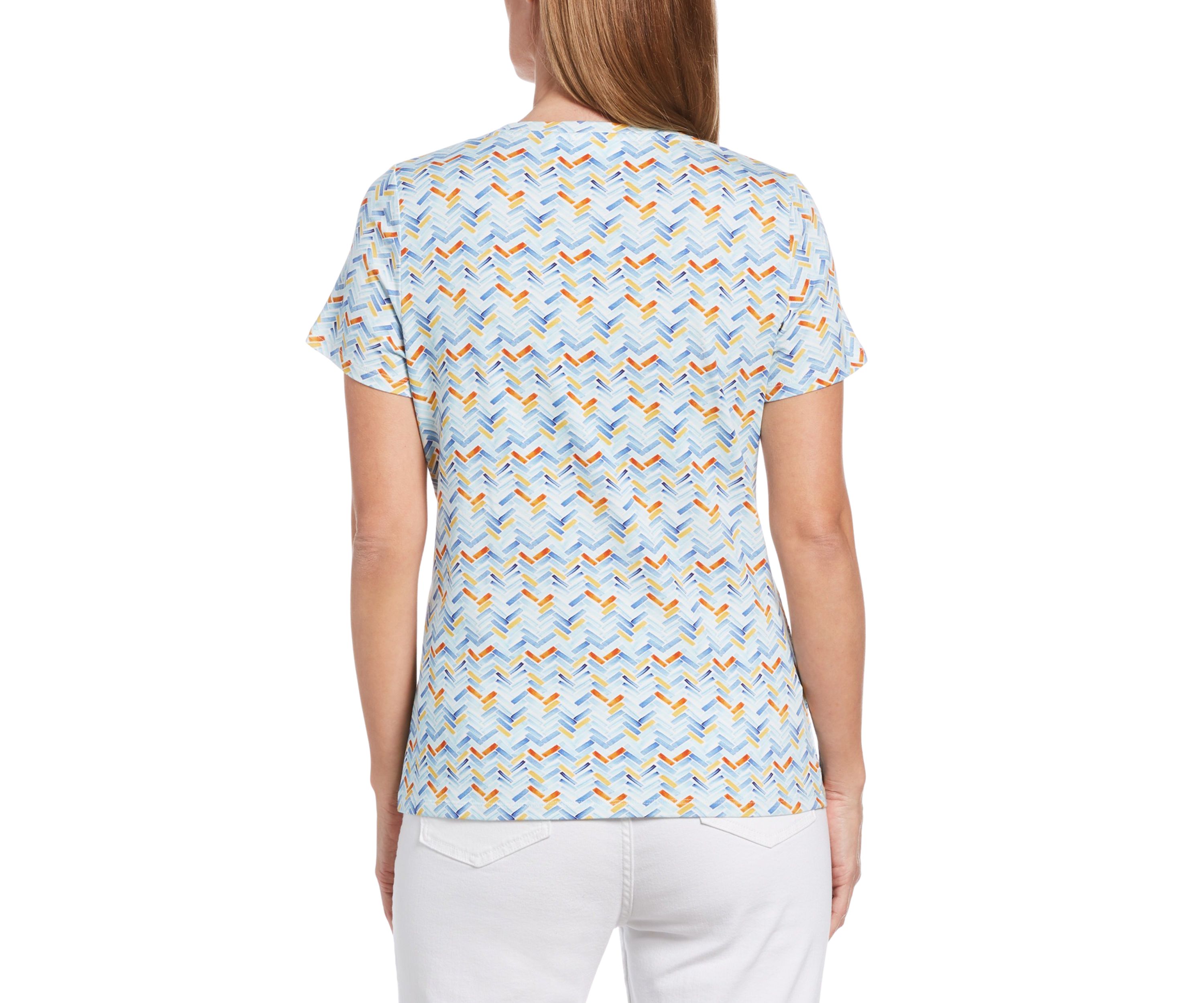 Womens Chevron Print Short Sleeve T-Shirt