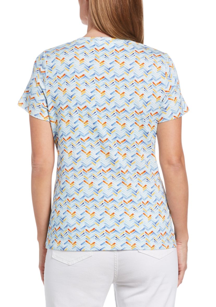 Womens Chevron Print Short Sleeve T-Shirt