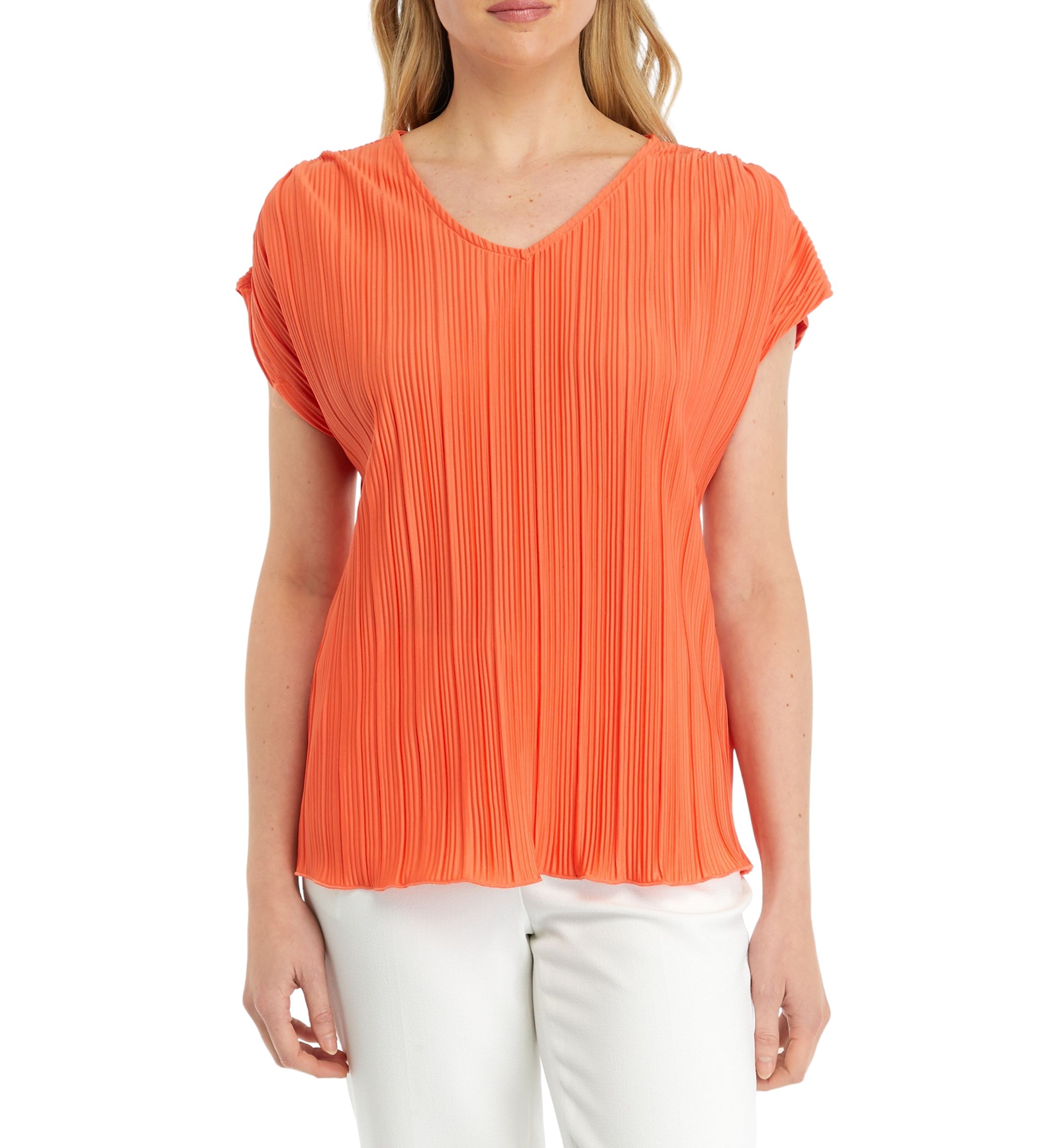Womens Pleated Knit Blouse