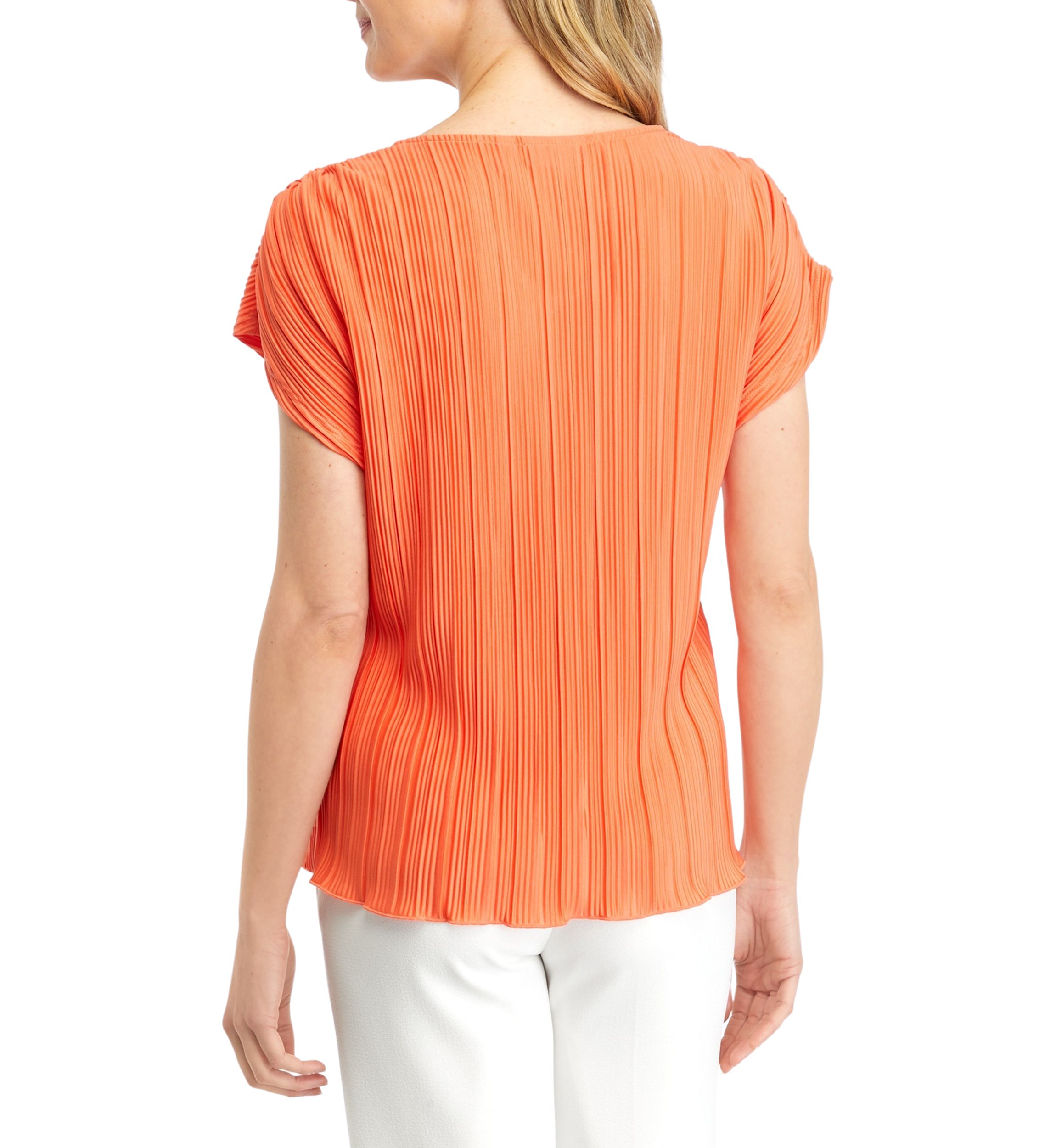 Womens Pleated Knit Blouse