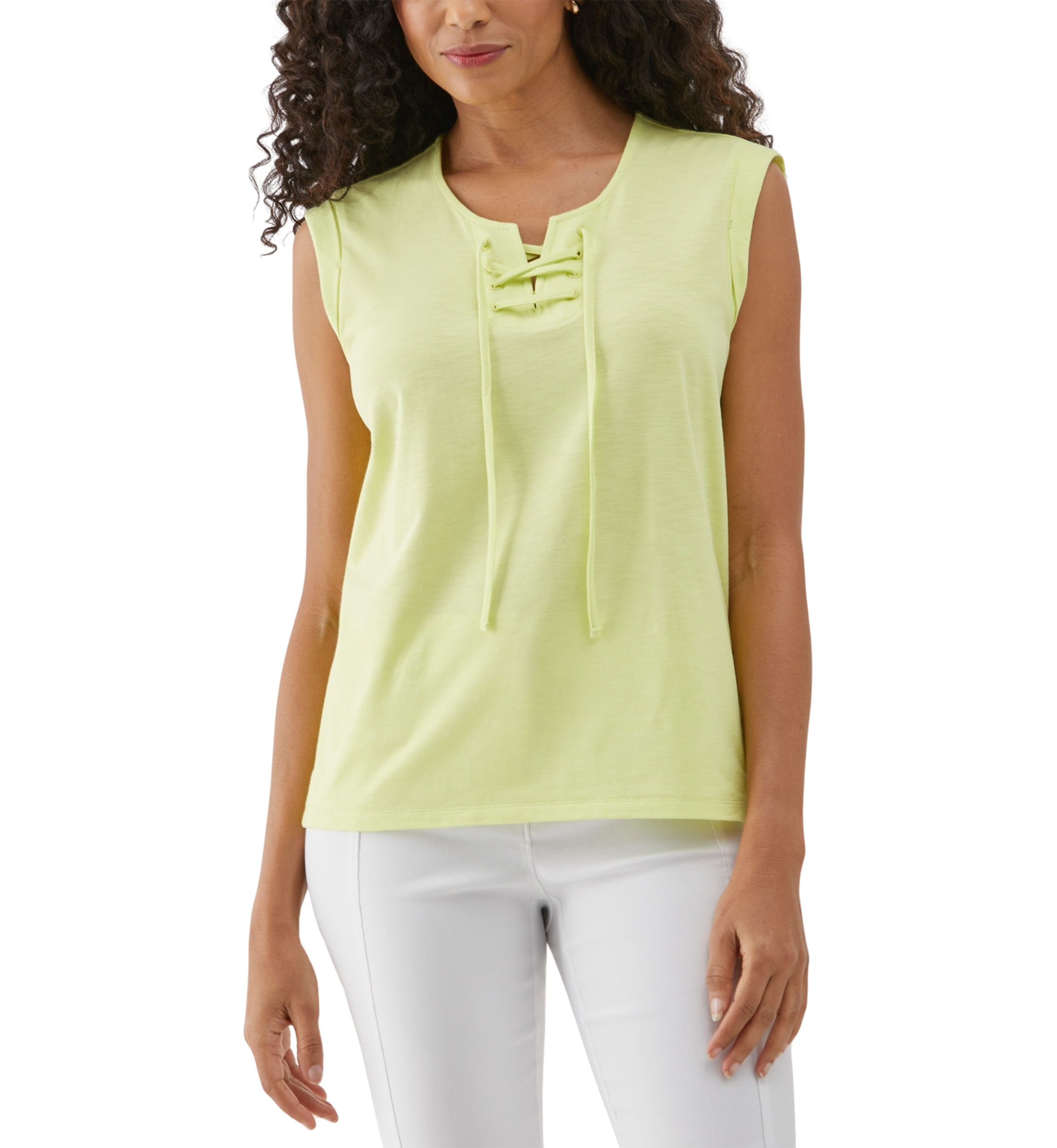 Womens Lace-Up Sleeveless Tank Top