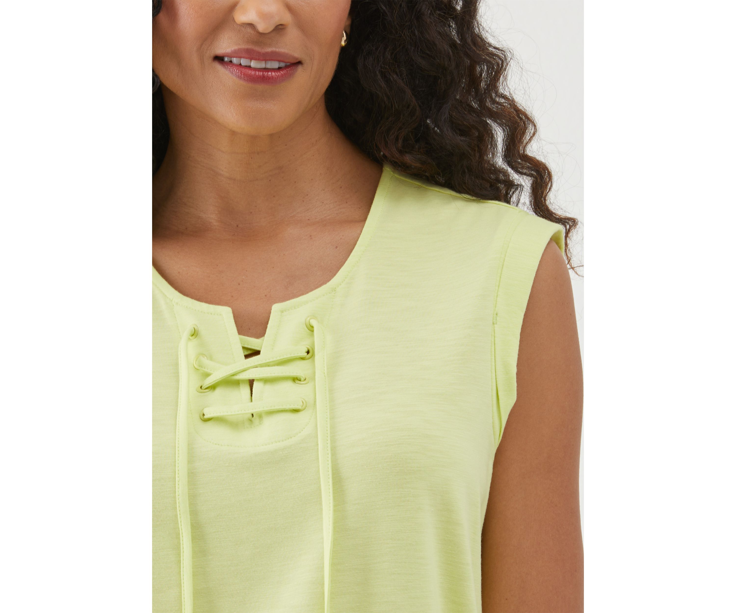 Womens Lace-Up Sleeveless Tank Top