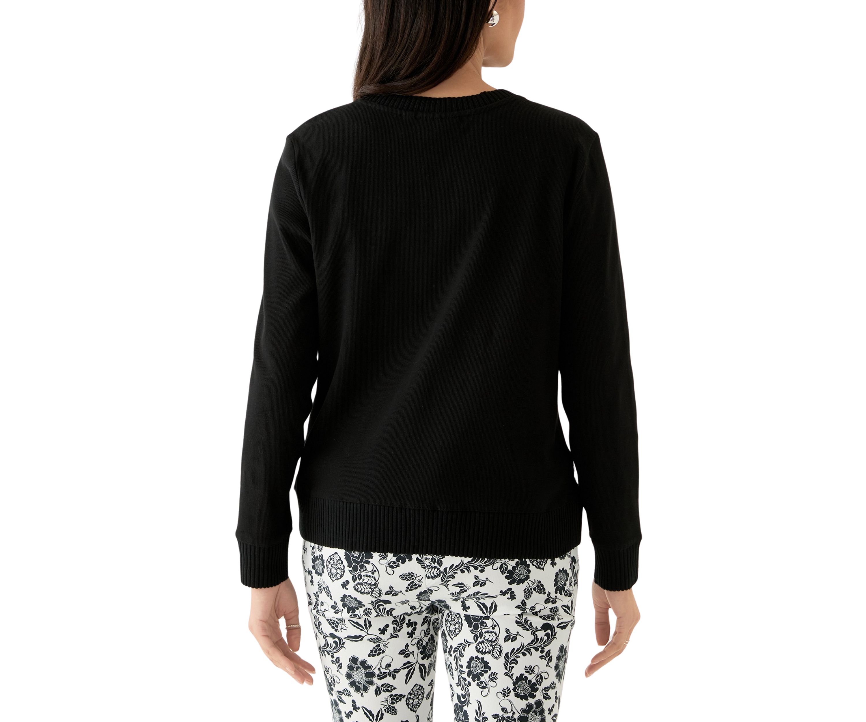 Womens Floral Print Woven Front Long Sleeve Cardigan