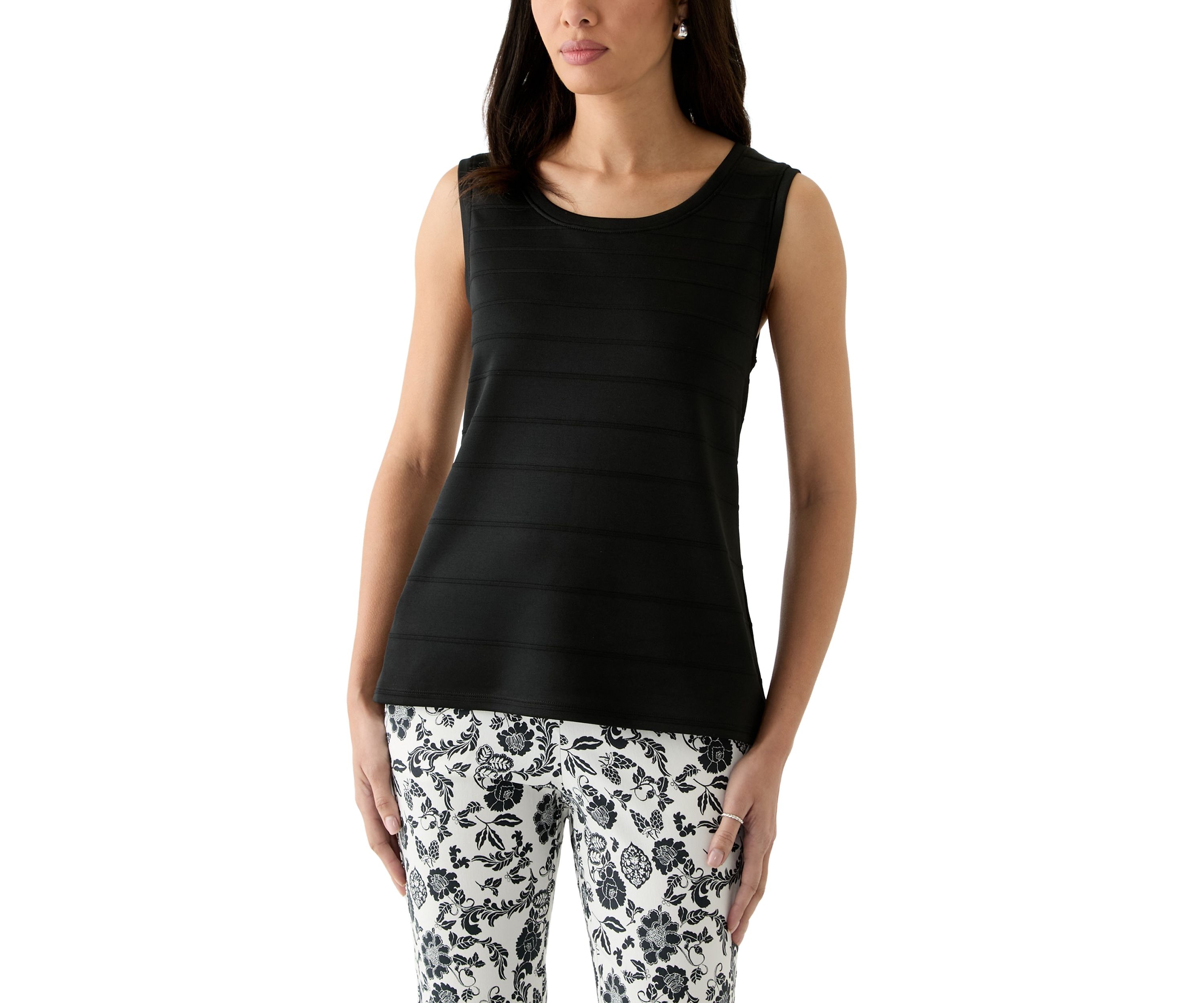 Womens Ottoman Knit Sleeveless Shell Top