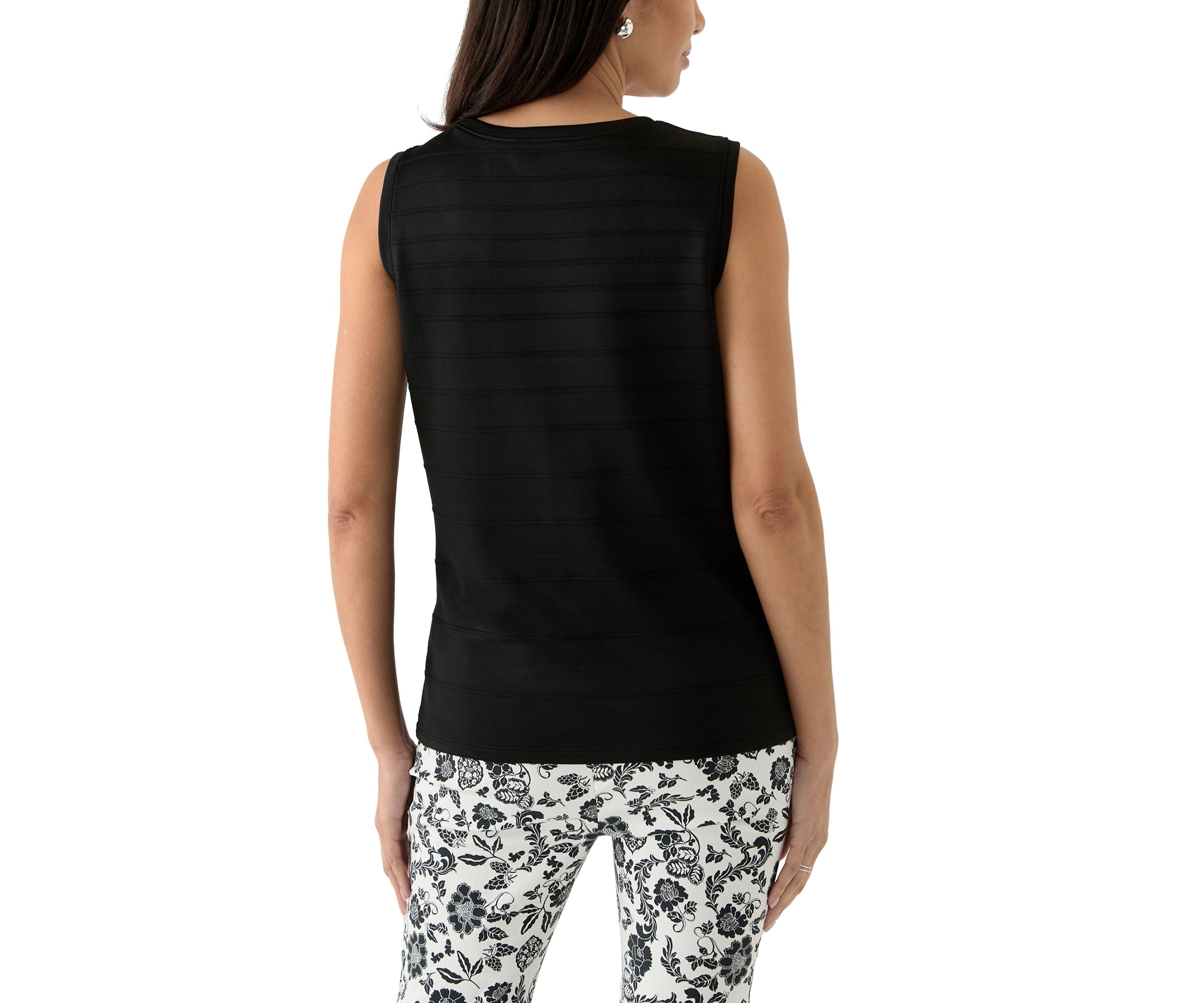 Womens Ottoman Knit Sleeveless Shell Top