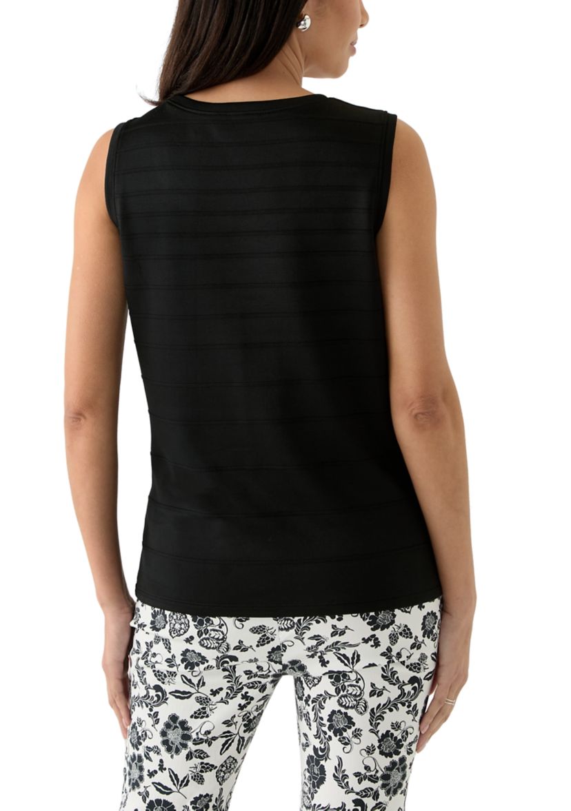Womens Ottoman Knit Sleeveless Shell Top