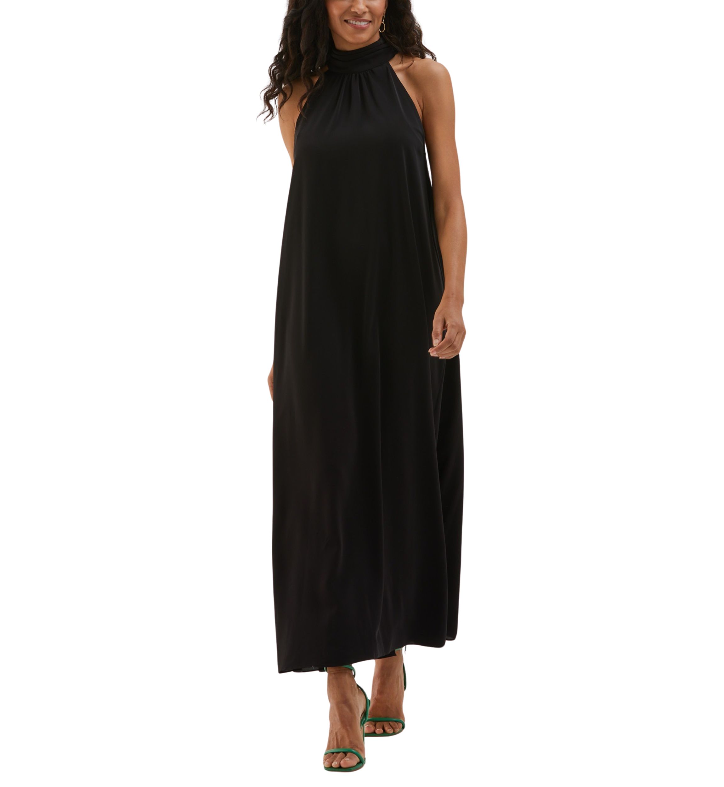 Draped Sleeveless Halter Dress