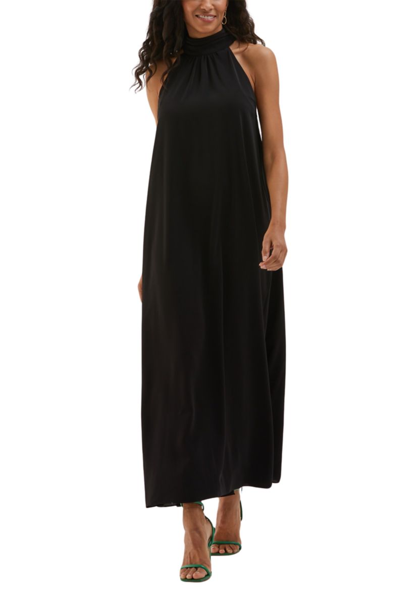 Draped Sleeveless Halter Dress
