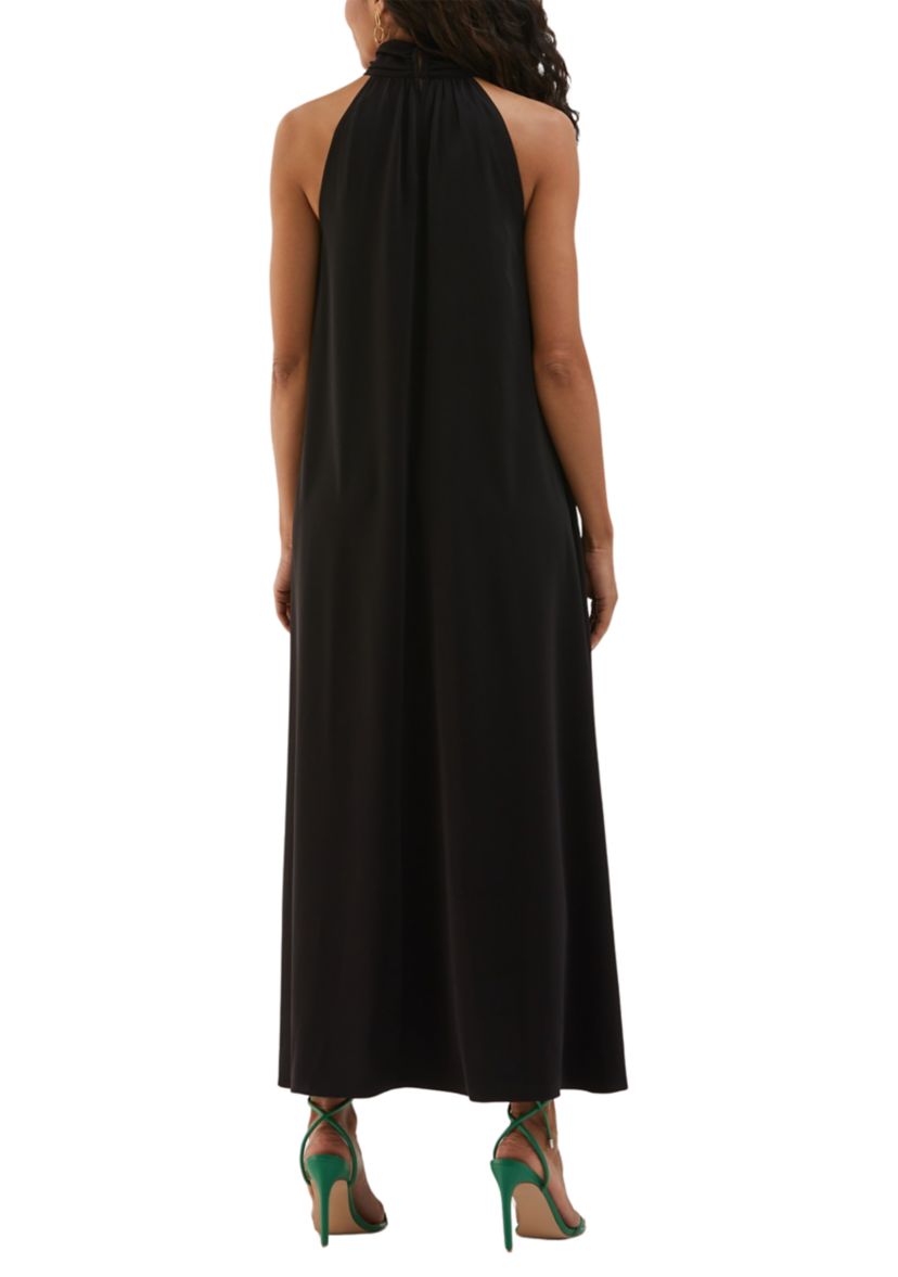 Draped Sleeveless Halter Dress