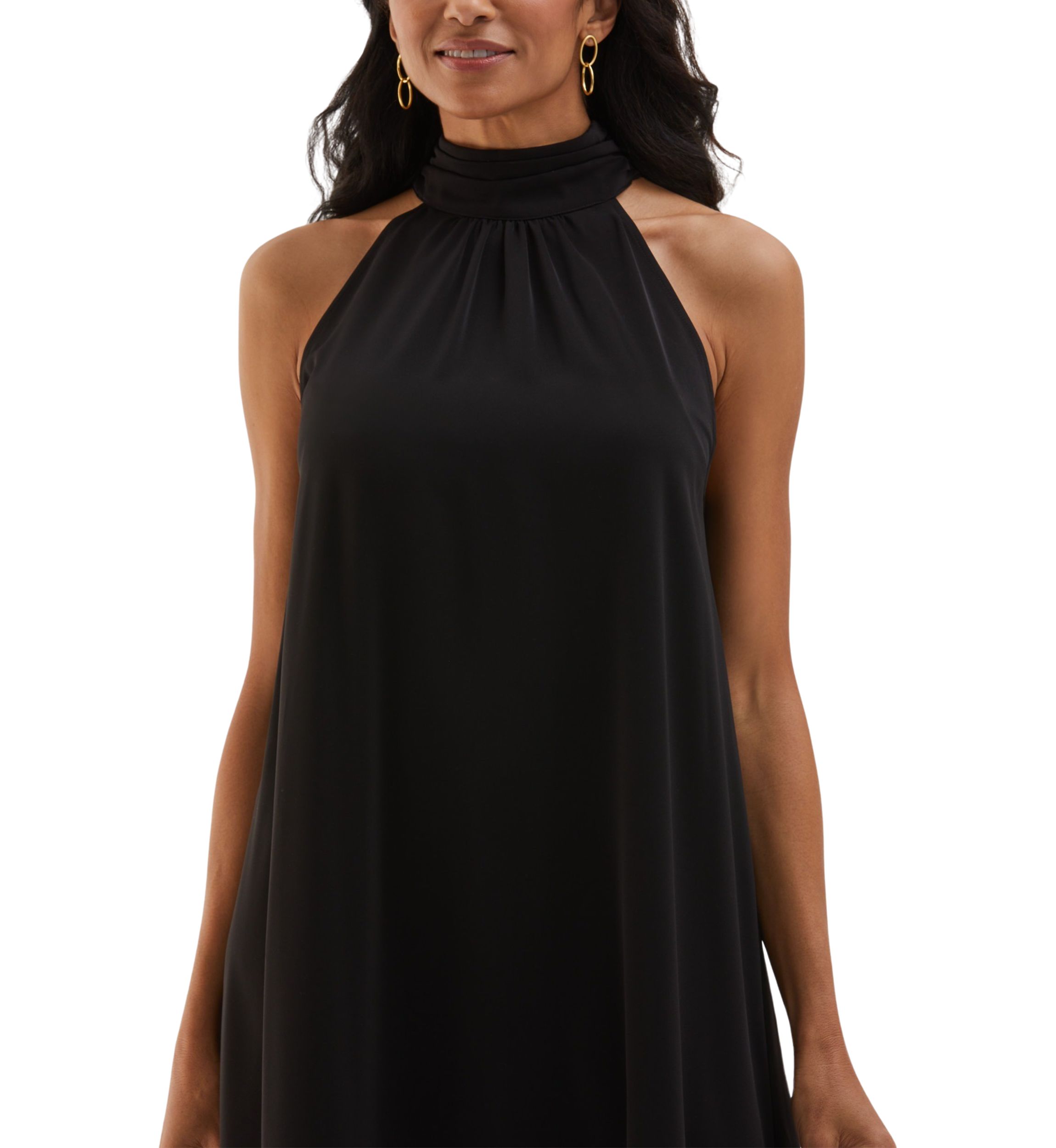 Draped Sleeveless Halter Dress