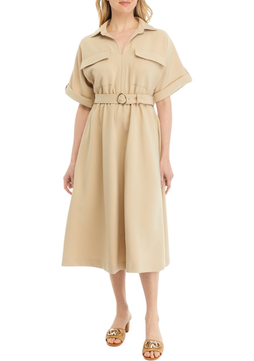 Womens Short Sleeve Utility Shirtdress
