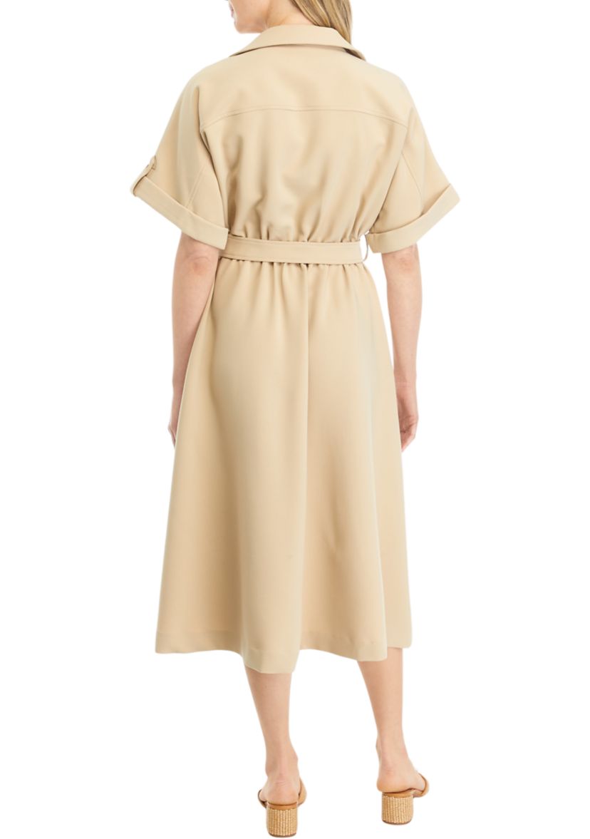 Womens Short Sleeve Utility Shirtdress