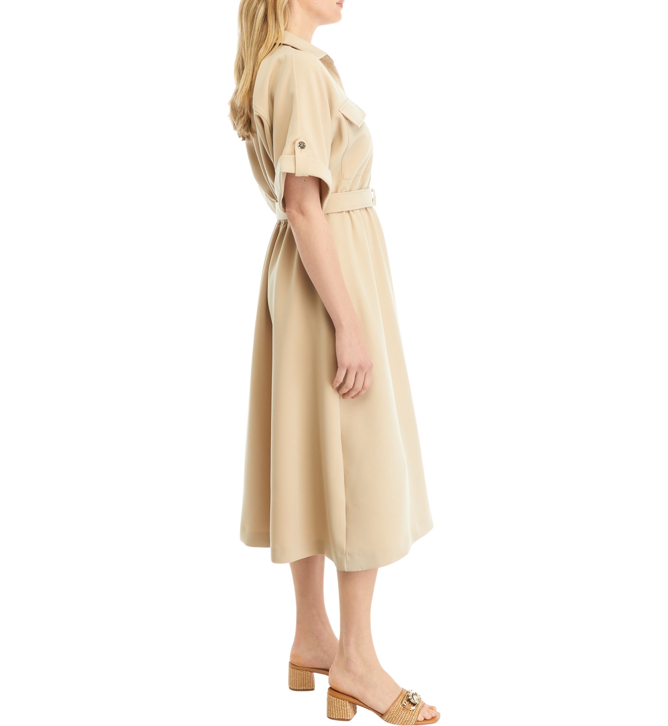 Womens Short Sleeve Utility Shirtdress