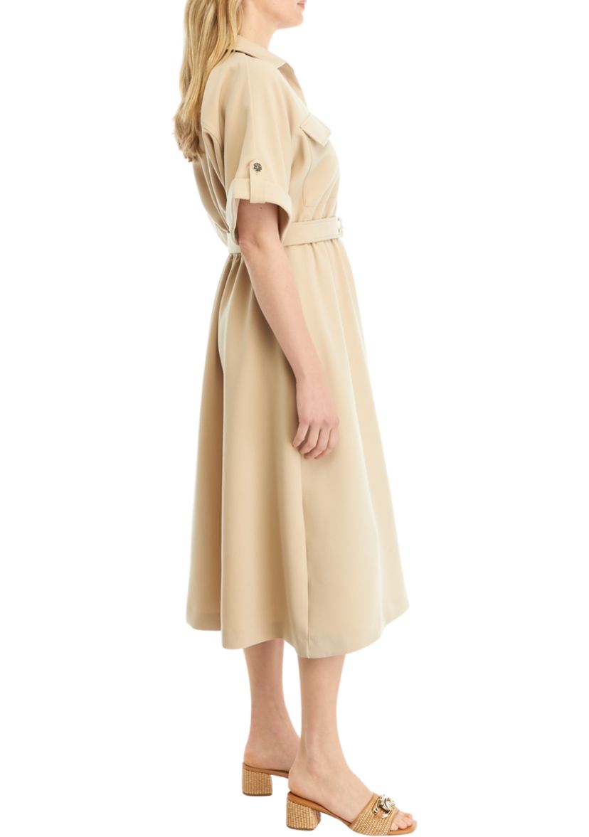 Womens Short Sleeve Utility Shirtdress