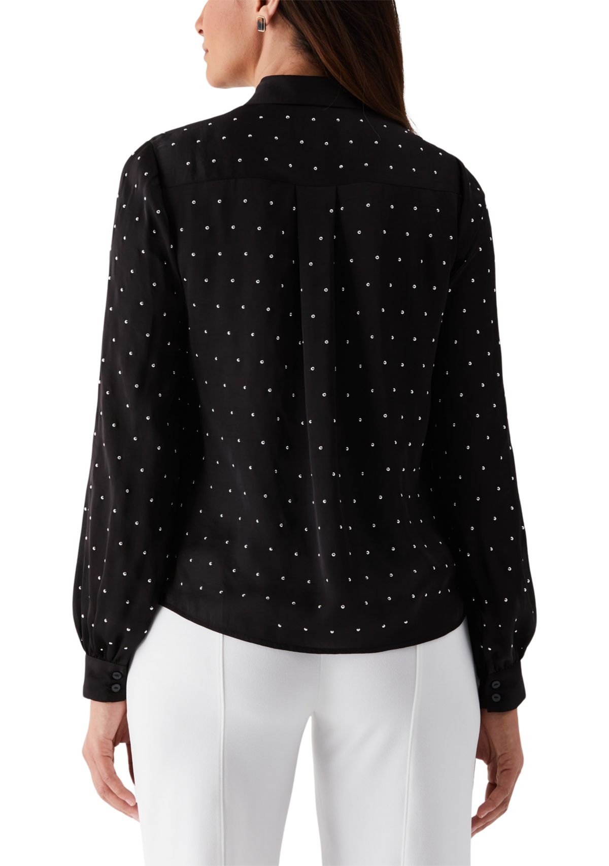 Womens Embellished Long Sleeve Blouse