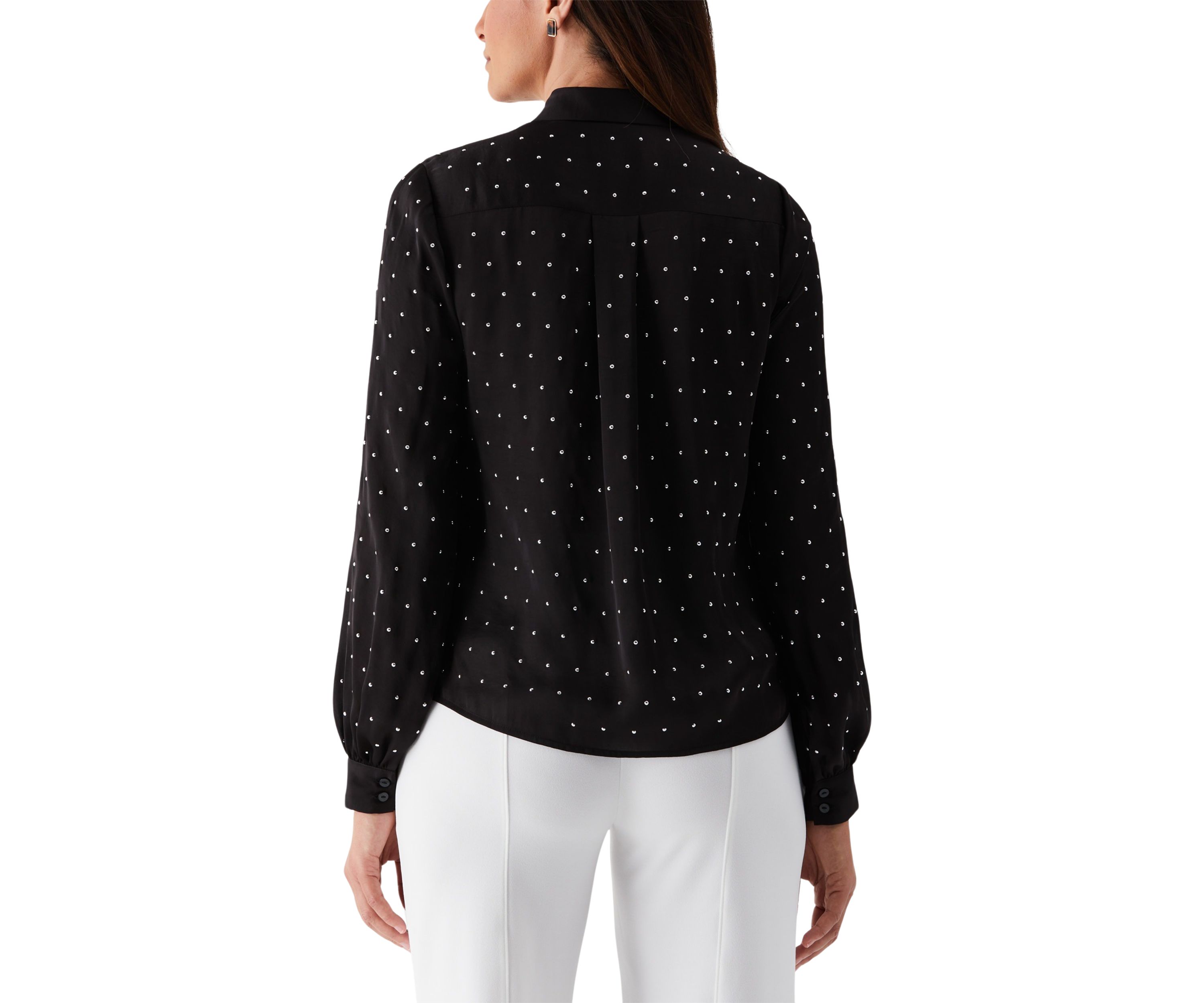 Womens Embellished Long Sleeve Blouse