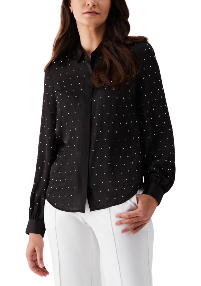 Womens Embellished Long Sleeve Blouse
