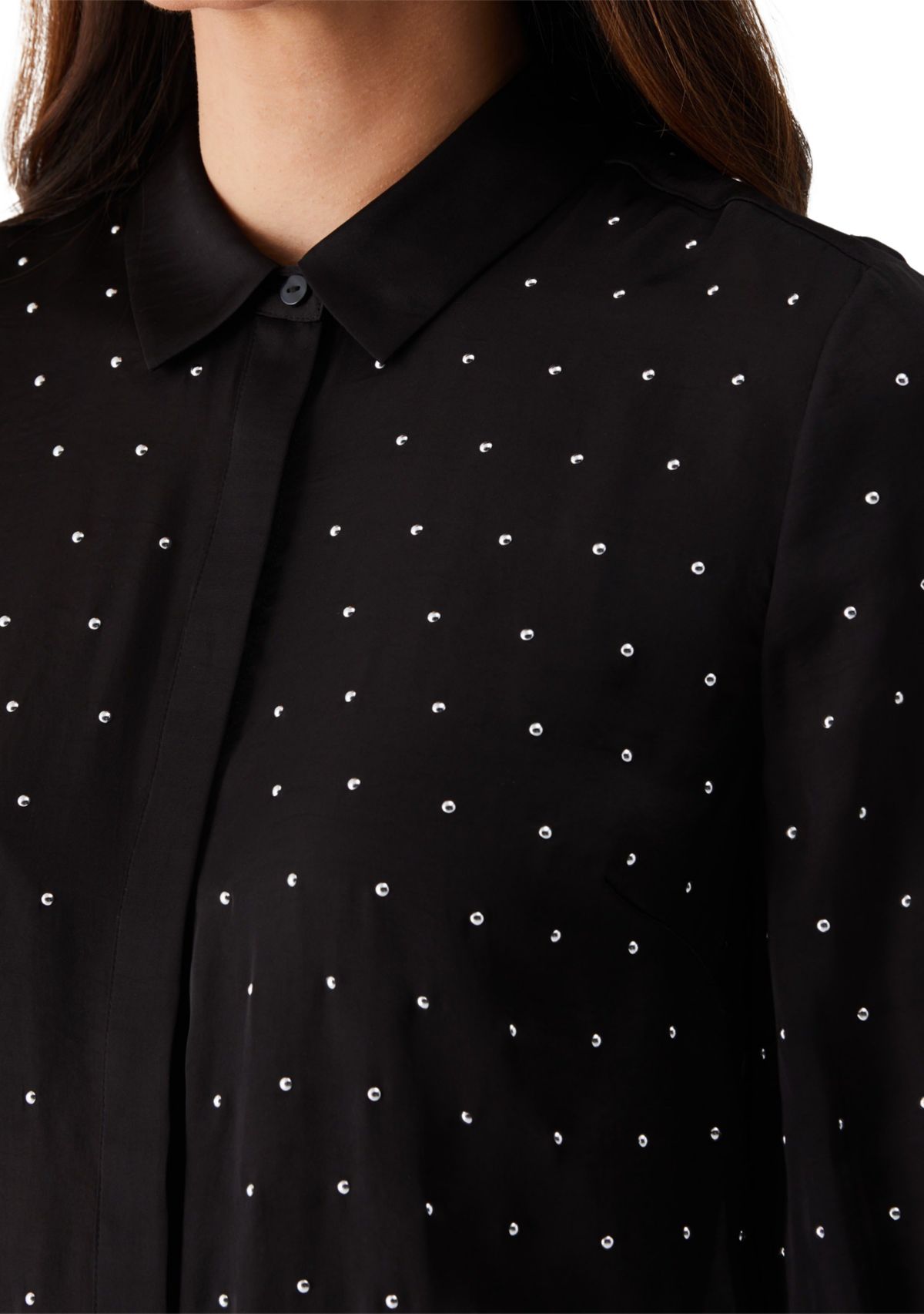 Womens Embellished Long Sleeve Blouse
