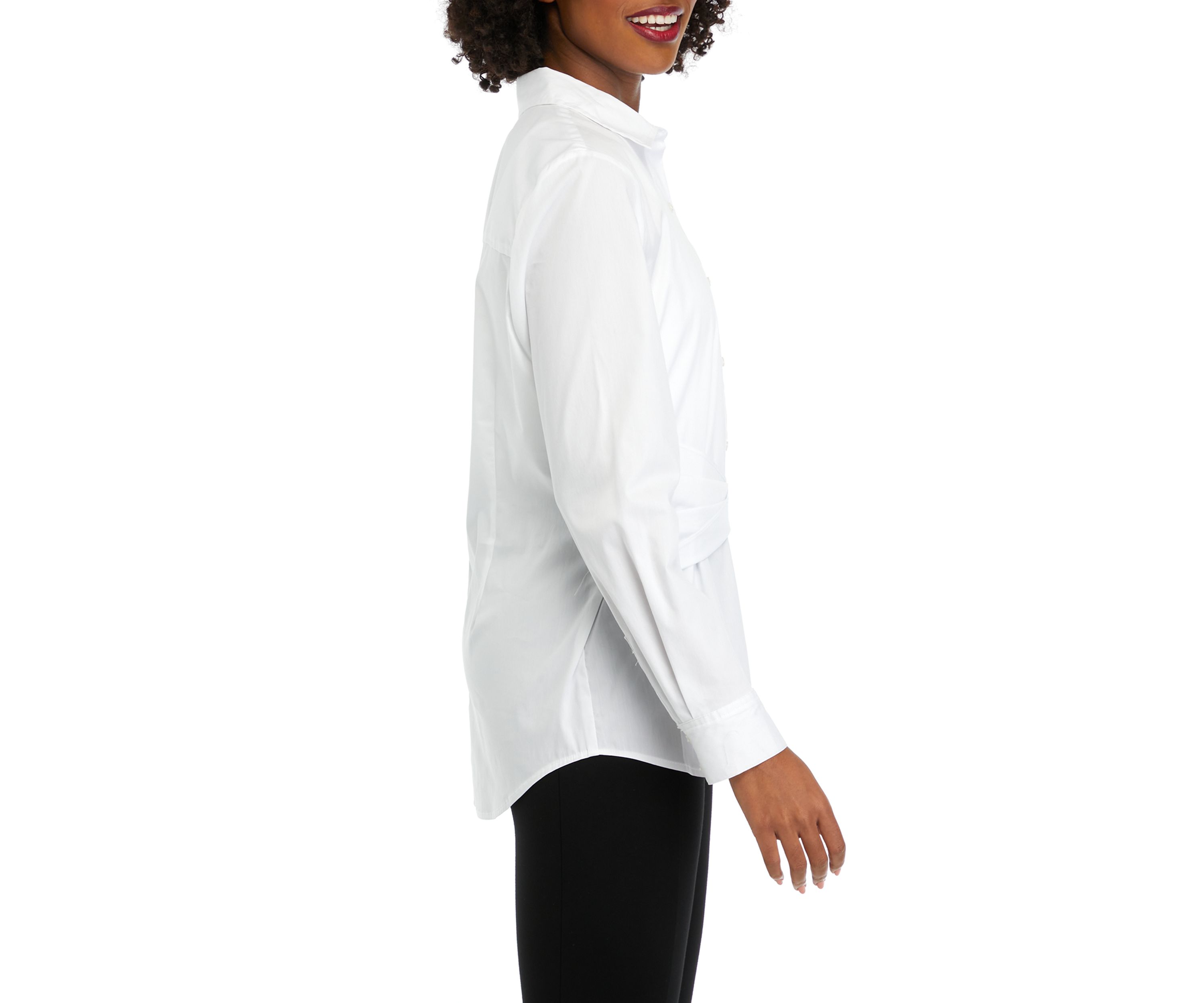 Womens Twist Wrap Popover Long Sleeve Blouse