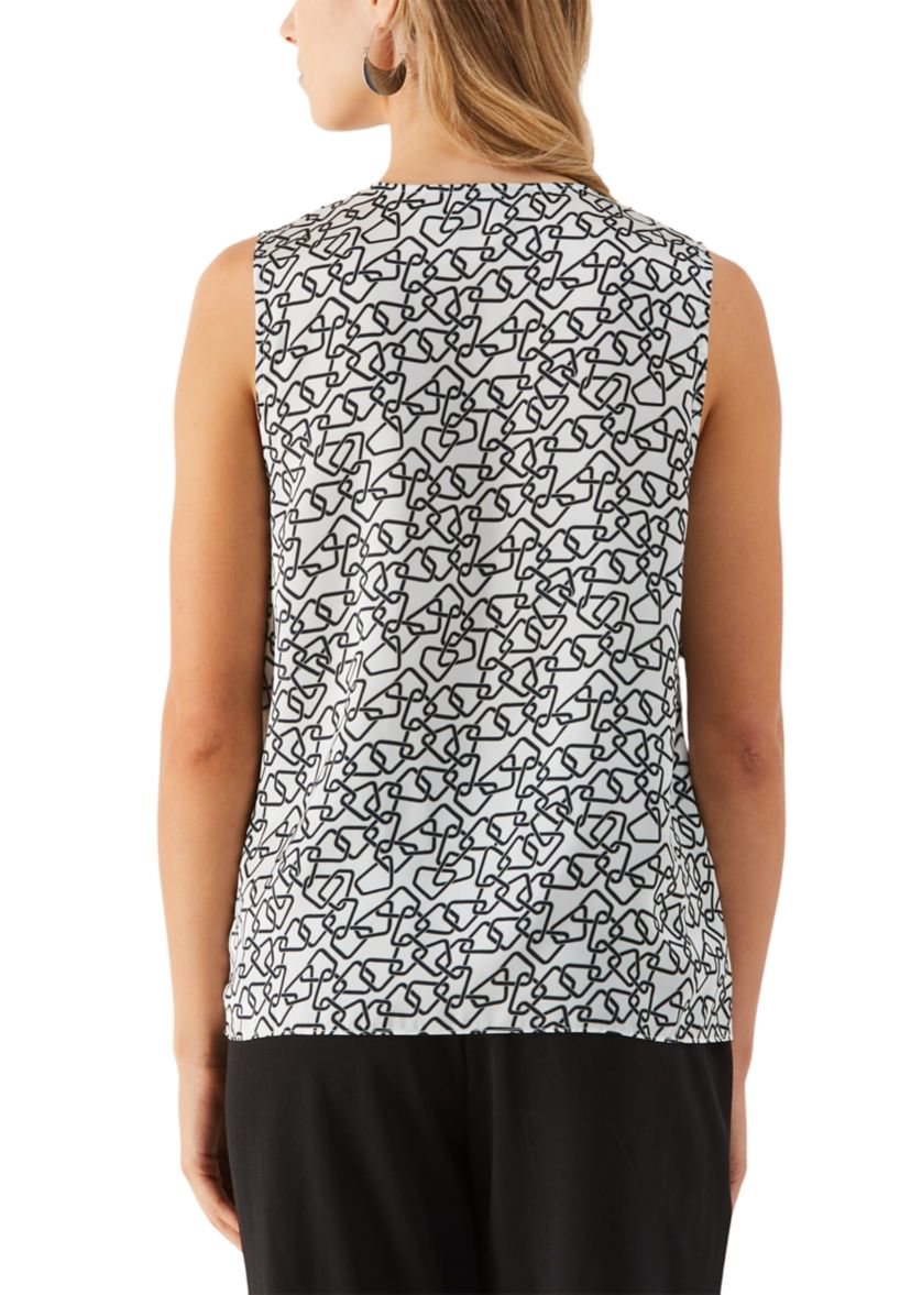 Womens Sleeveless Chain Print Blouse