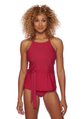 Athena Classic Belted High Neck Tankini Swim Top