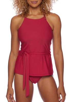 Athena Classic Belted High Neck Tankini Swim Top