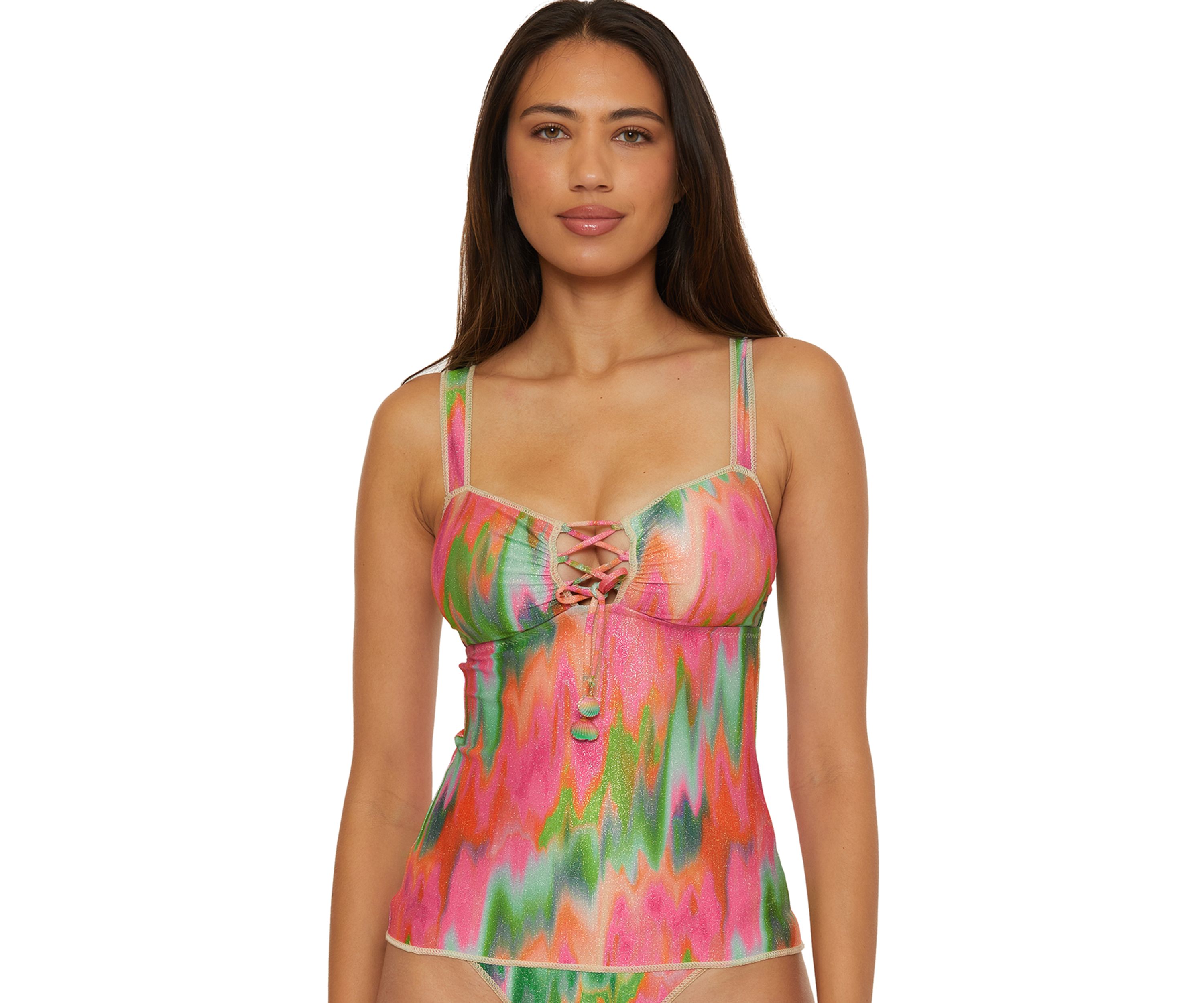 Mirage Lace Up Tankini Swim Top 