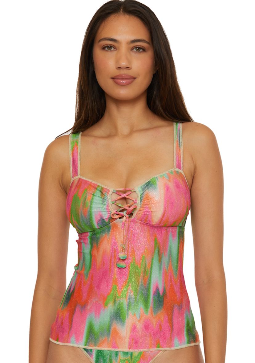 Mirage Lace Up Tankini Swim Top 