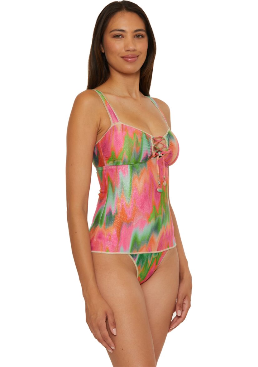 Mirage Lace Up Tankini Swim Top 