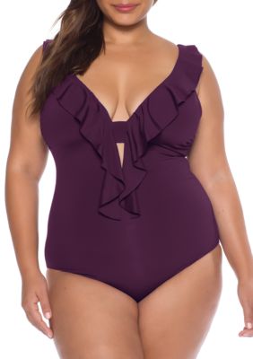 shapesolver plus size bold moves flyaway swim dres