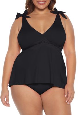 lauren ralph lauren plus size ikat mesh layer convertible one piece swimsui