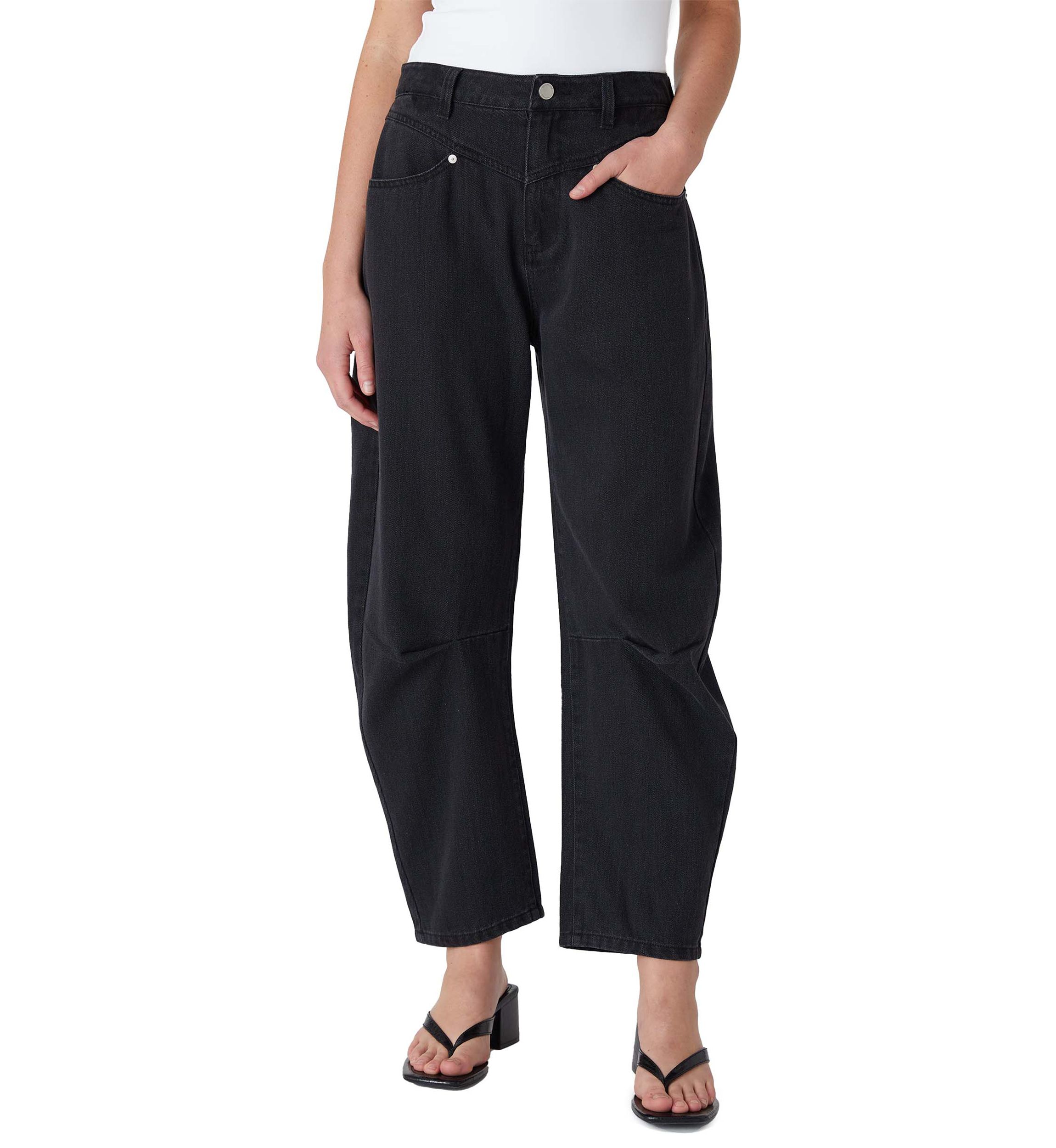 Womens Watch and Learn Barrel Leg Pants