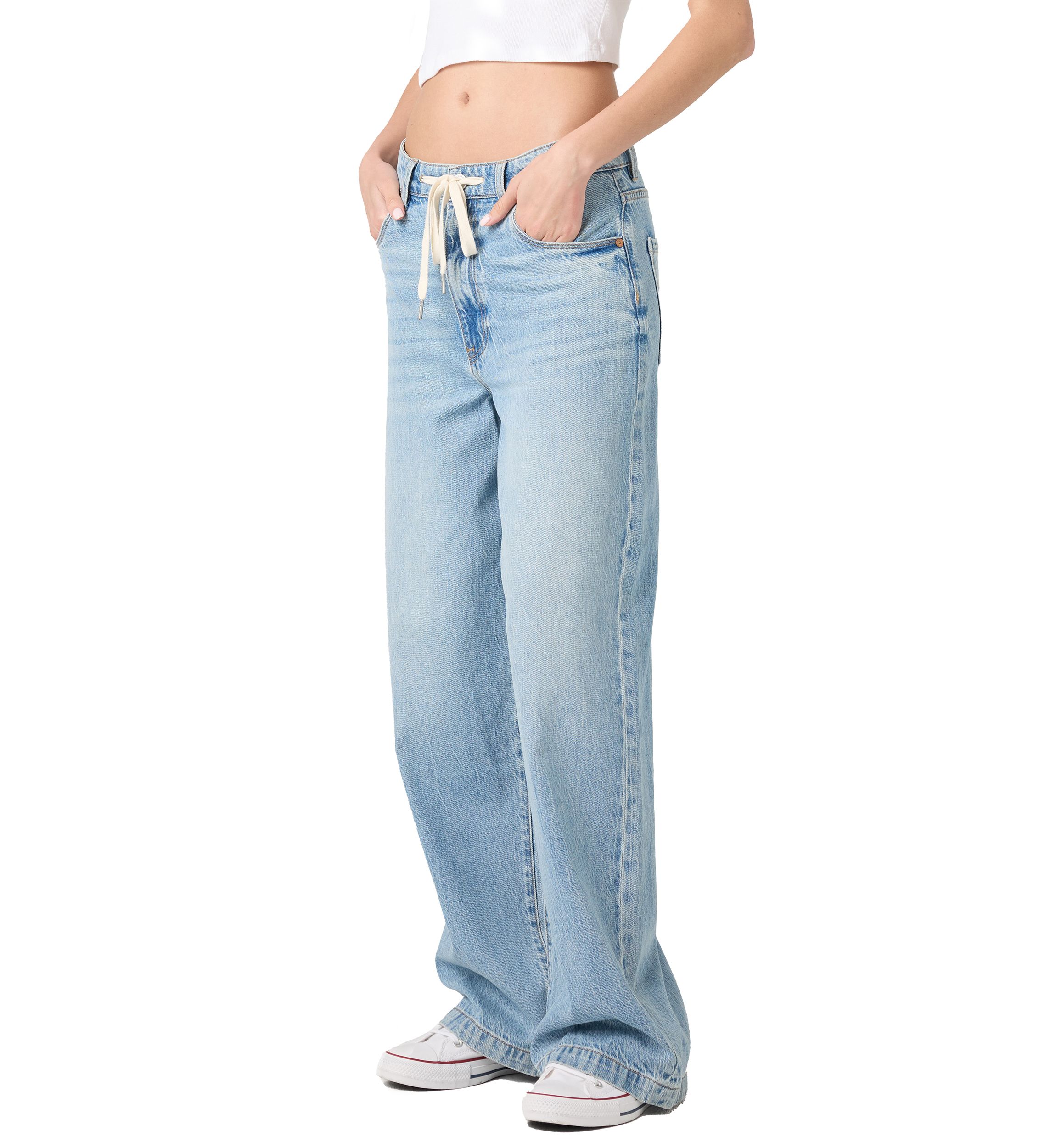 Womens The Frankline Wide Leg Jeans in Feeling Good