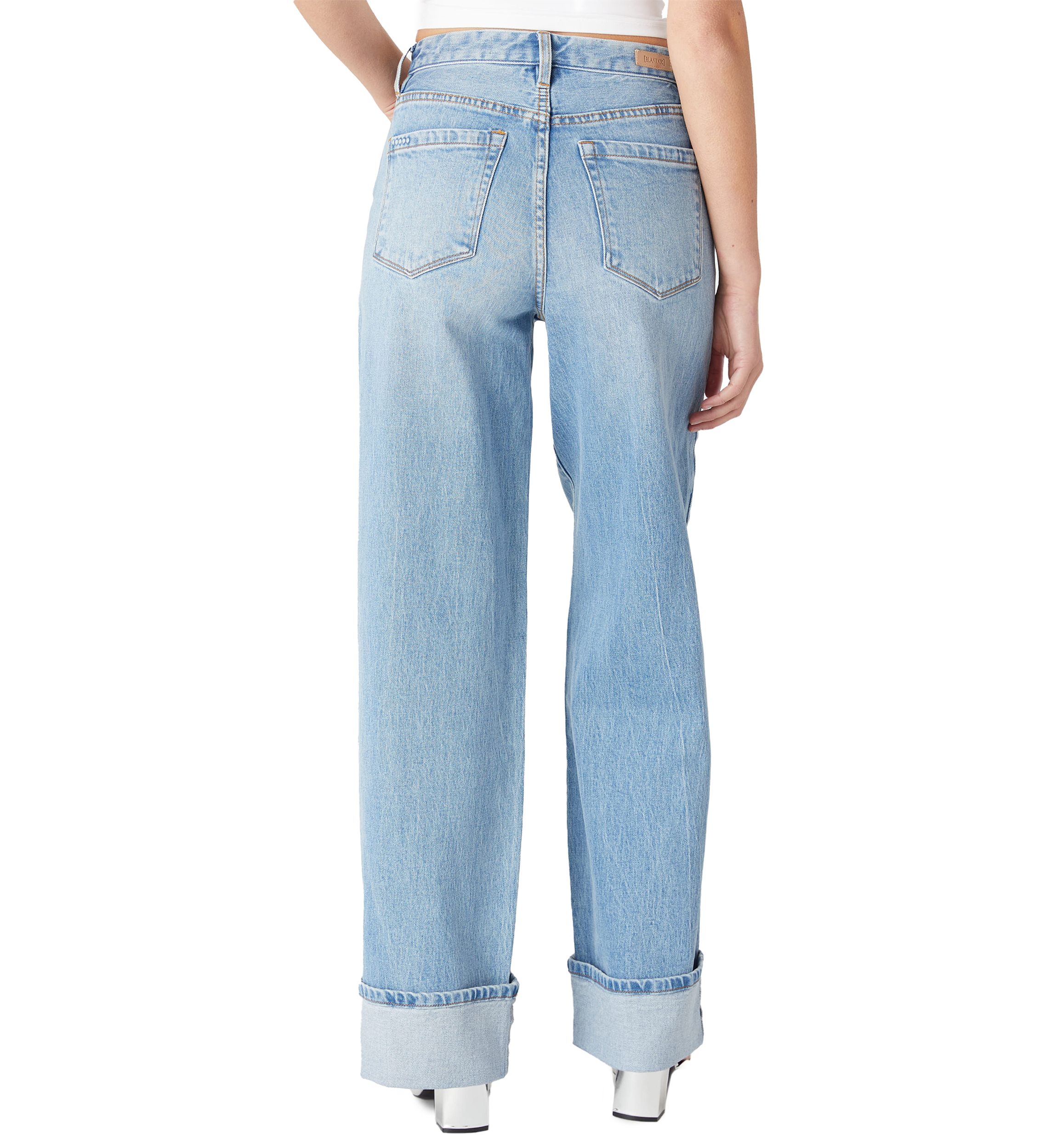 Womens Cuffed Franklin Wide Leg Jeans in Radio Star