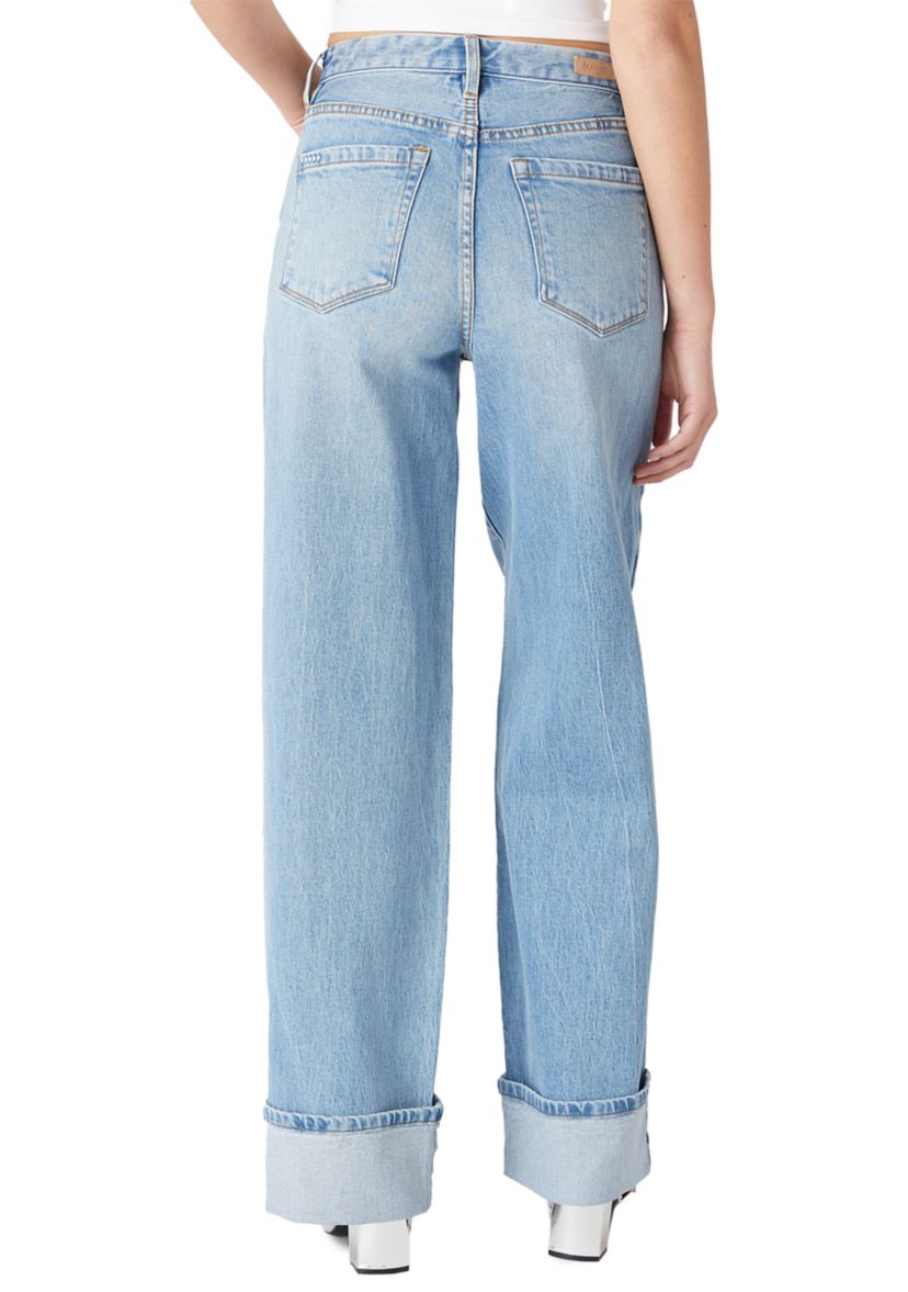Womens Cuffed Franklin Wide Leg Jeans in Radio Star