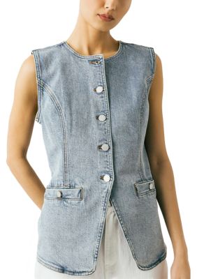 BLANK NYC Women's Sleeveless Denim Vest, Small
