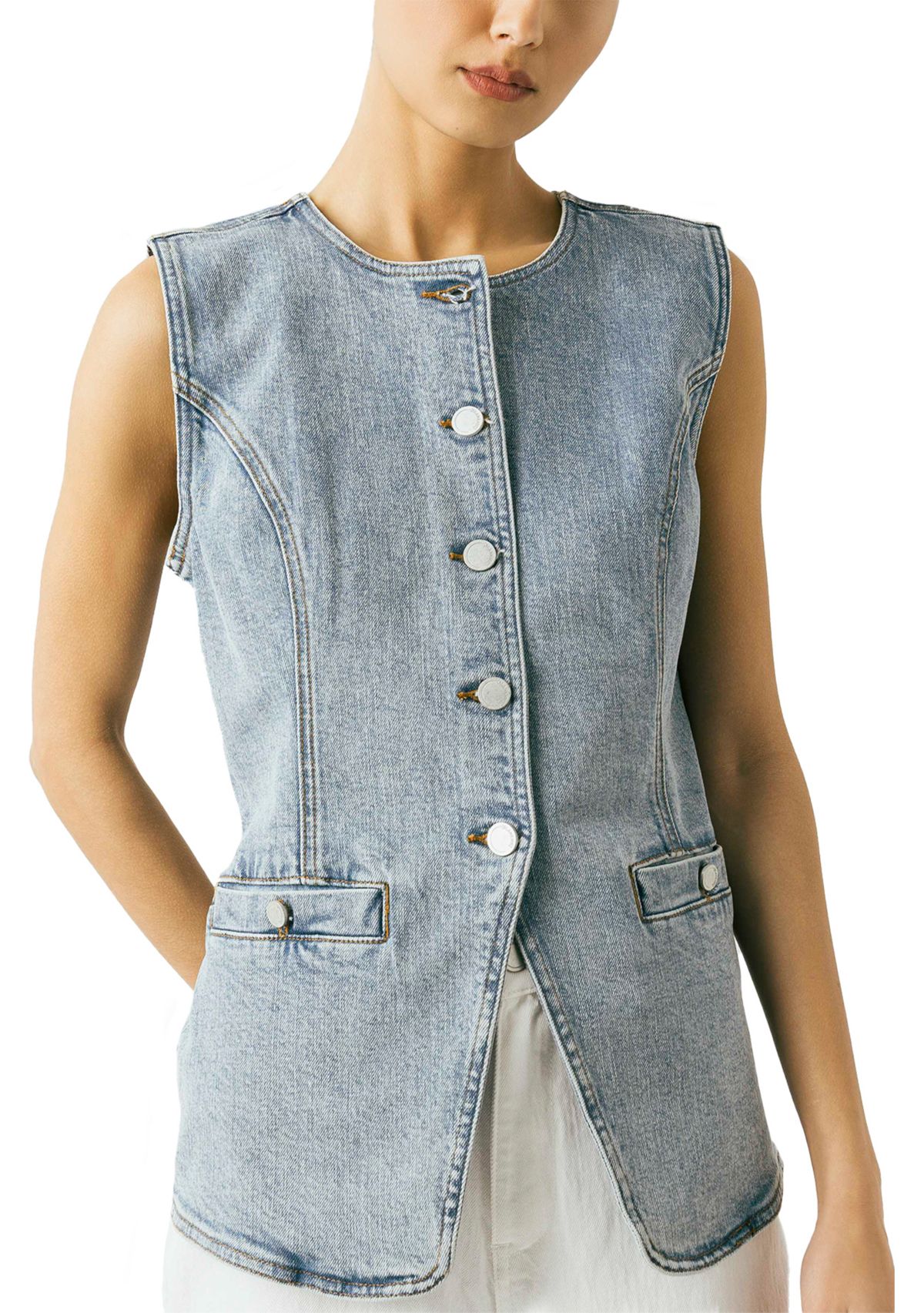 Womens Sleeveless Denim Vest