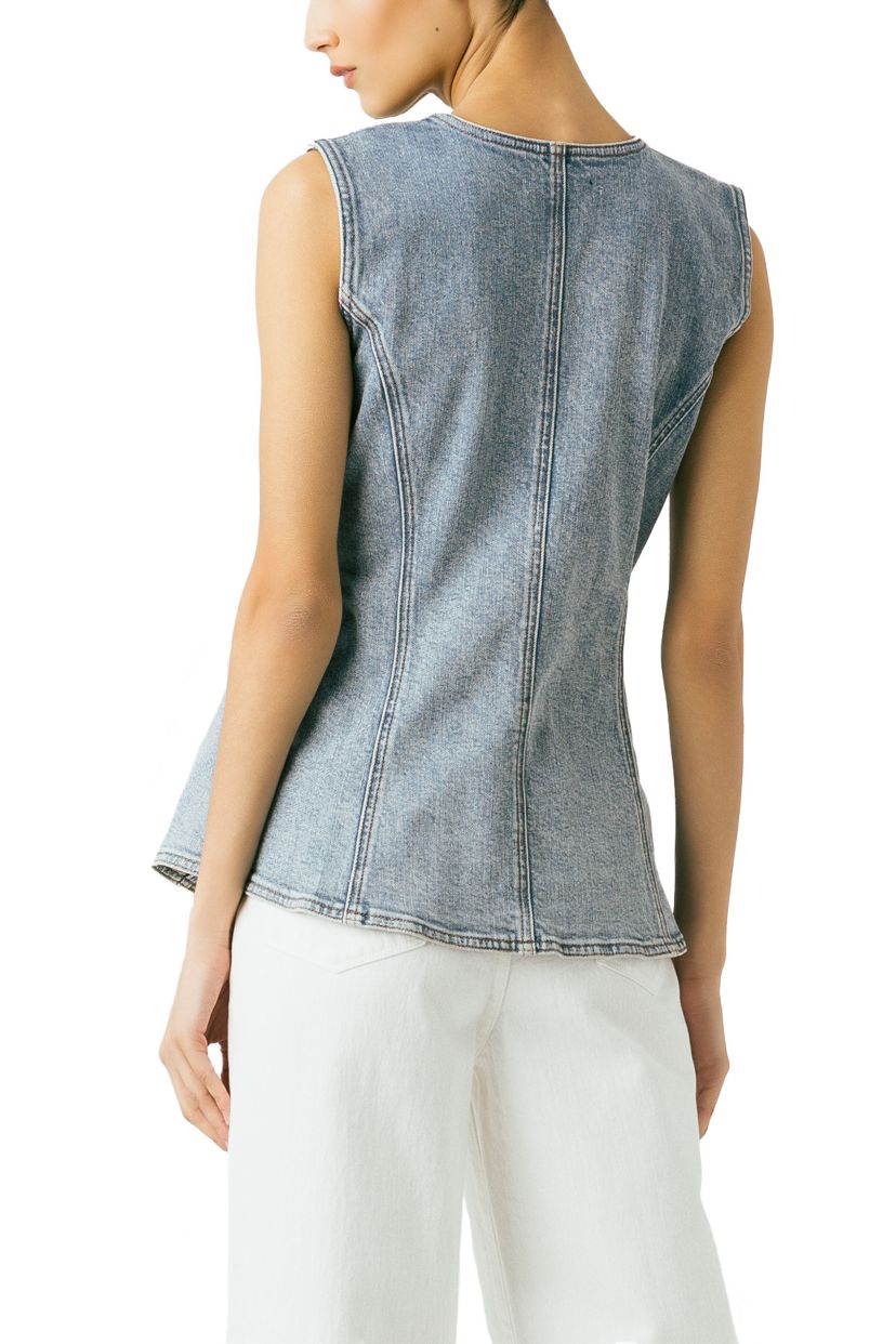 Womens Sleeveless Denim Vest
