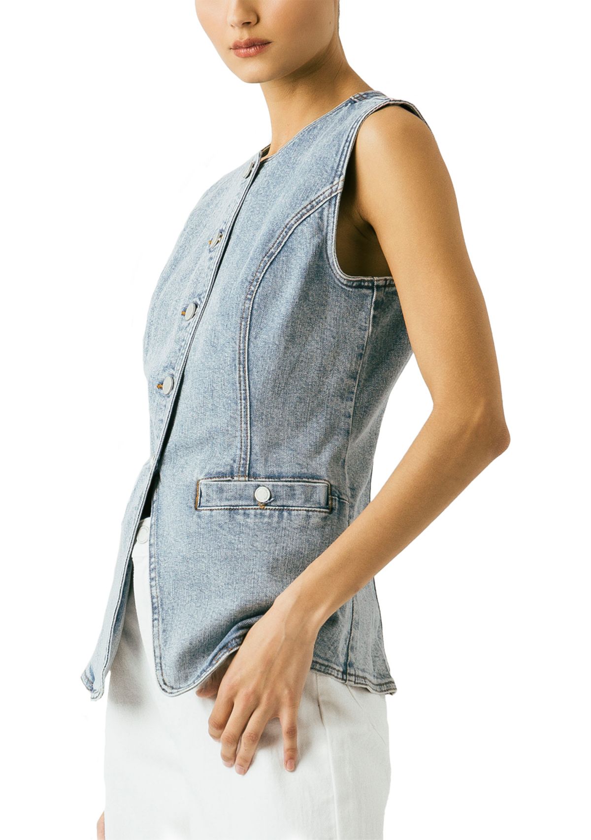 Womens Sleeveless Denim Vest