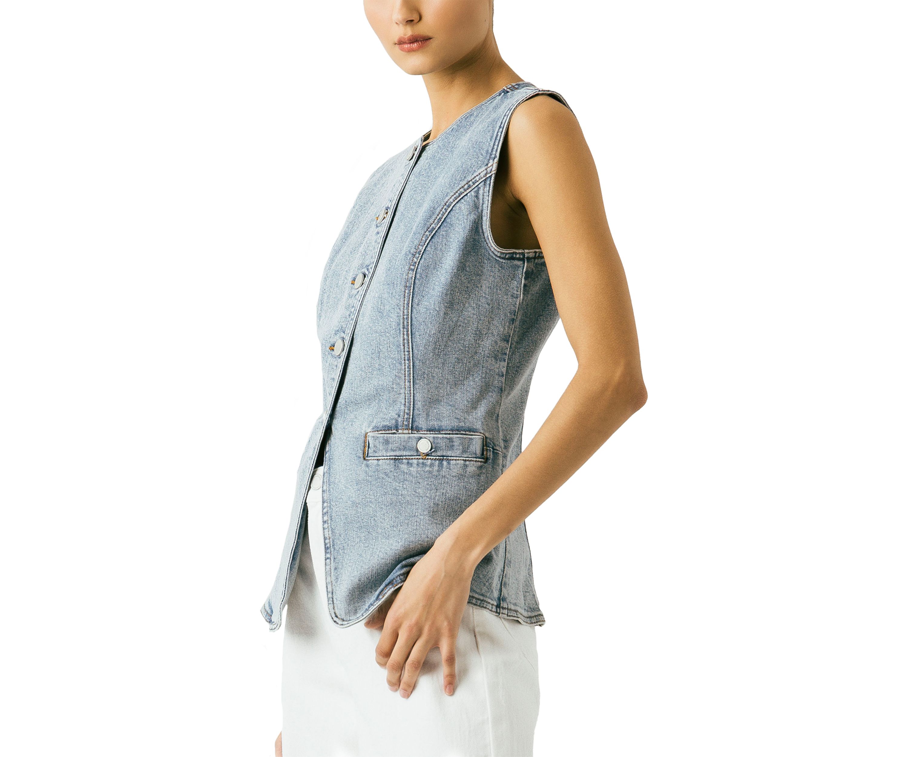 Womens Sleeveless Denim Vest