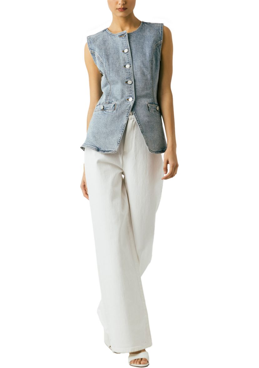 Womens Sleeveless Denim Vest