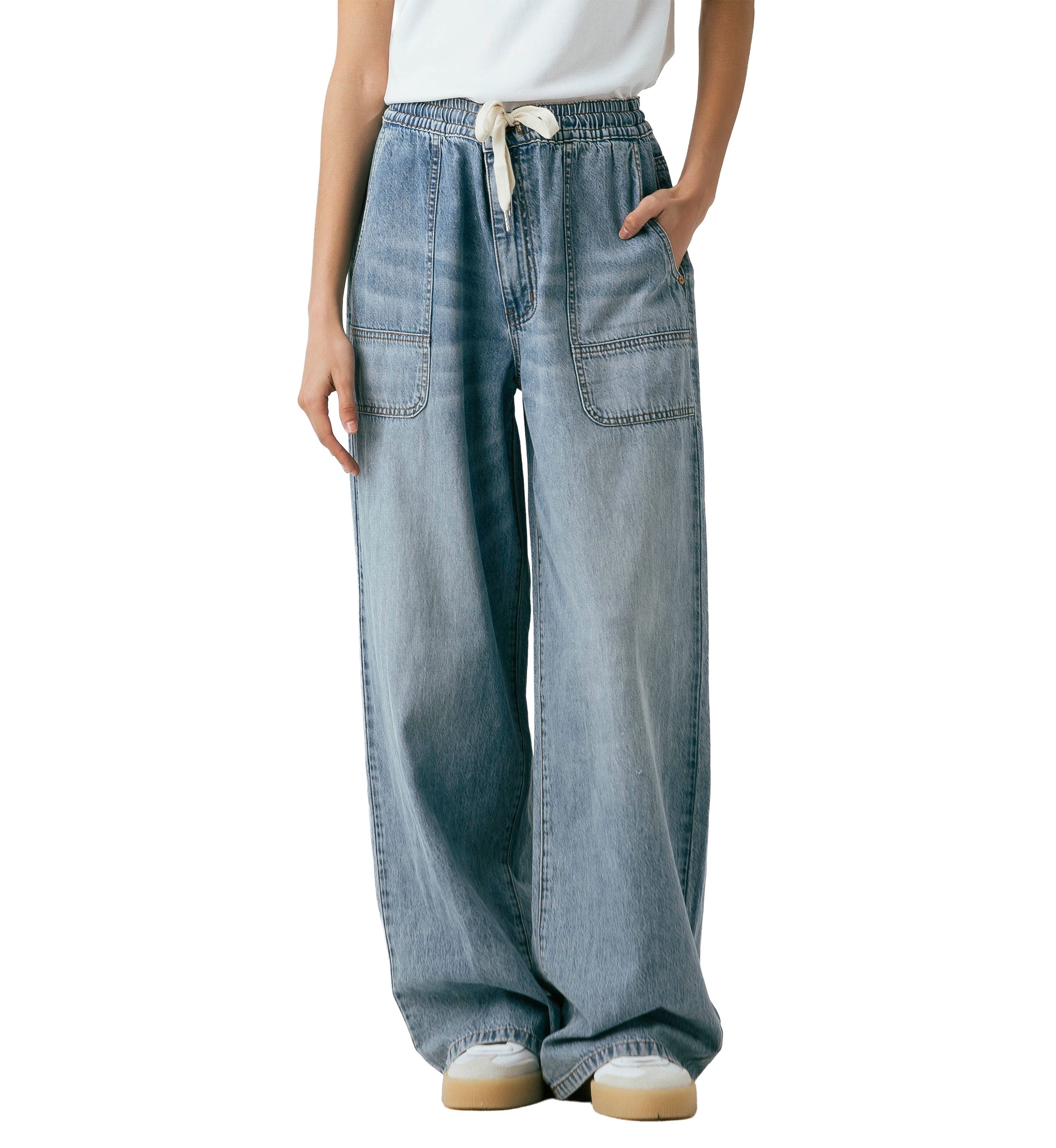 Womens Pull On Drawstring Utility Pants 