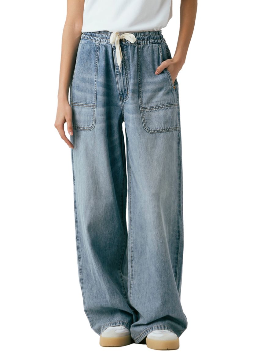 Womens Pull On Drawstring Utility Pants 