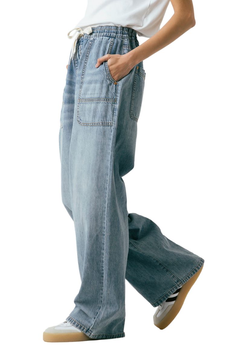 Womens Pull On Drawstring Utility Pants 