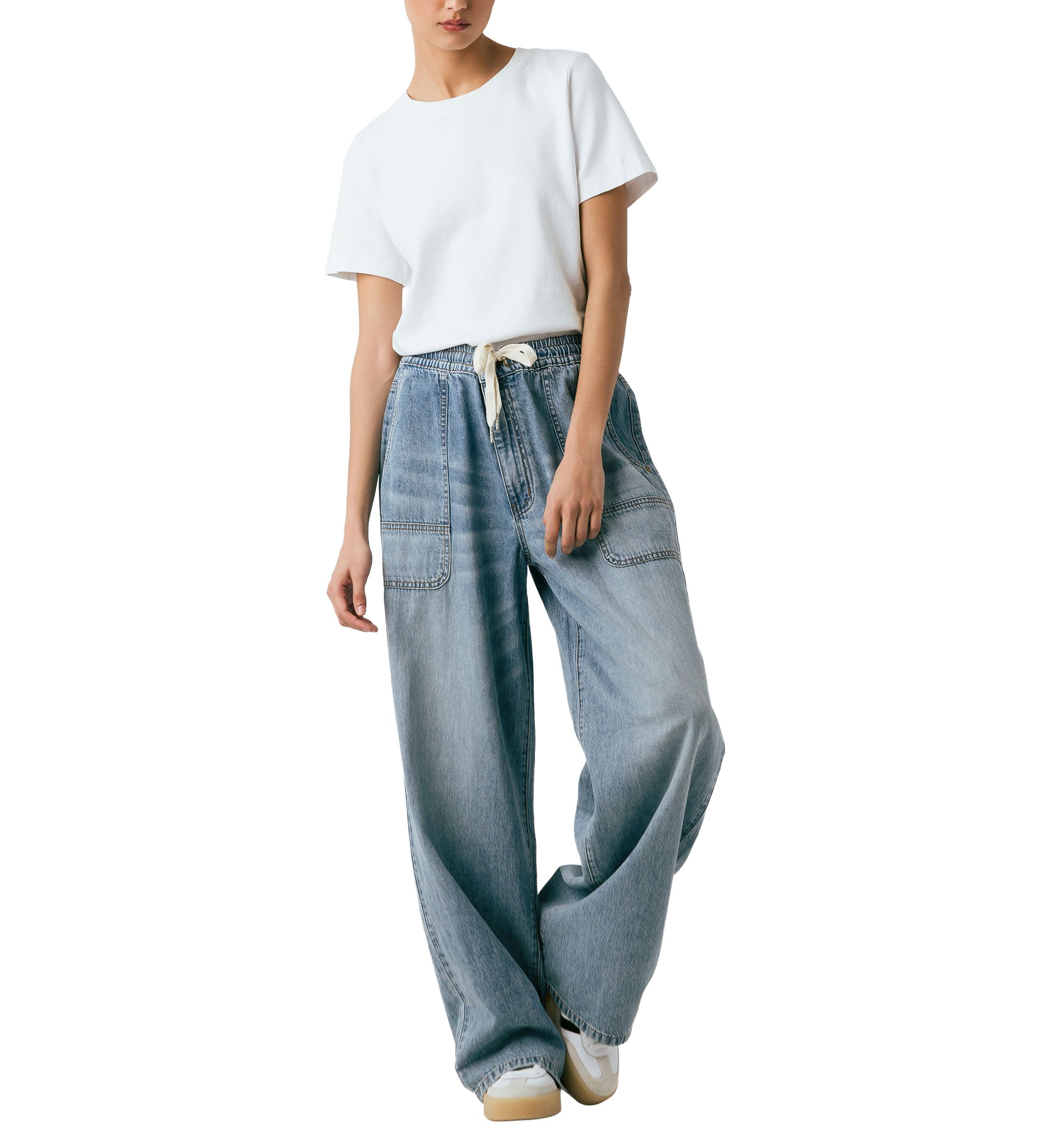 Womens Pull On Drawstring Utility Pants 