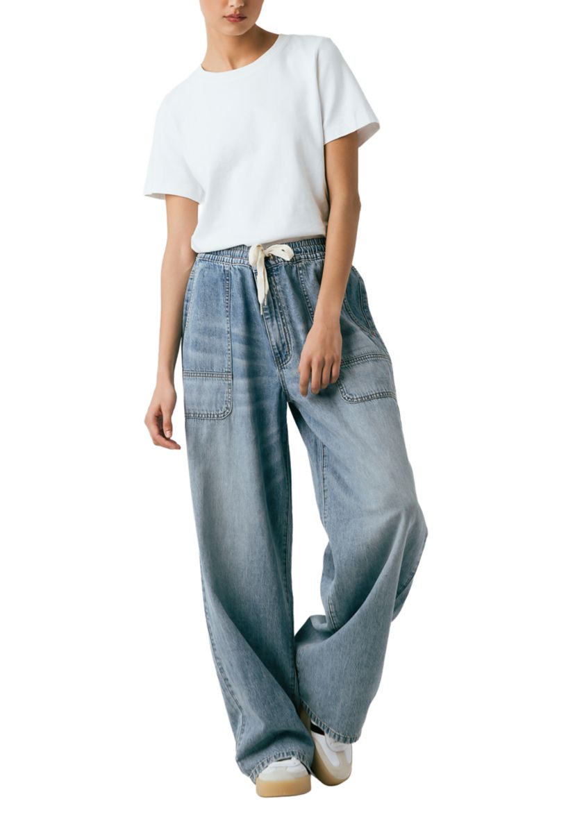 Womens Pull On Drawstring Utility Pants 