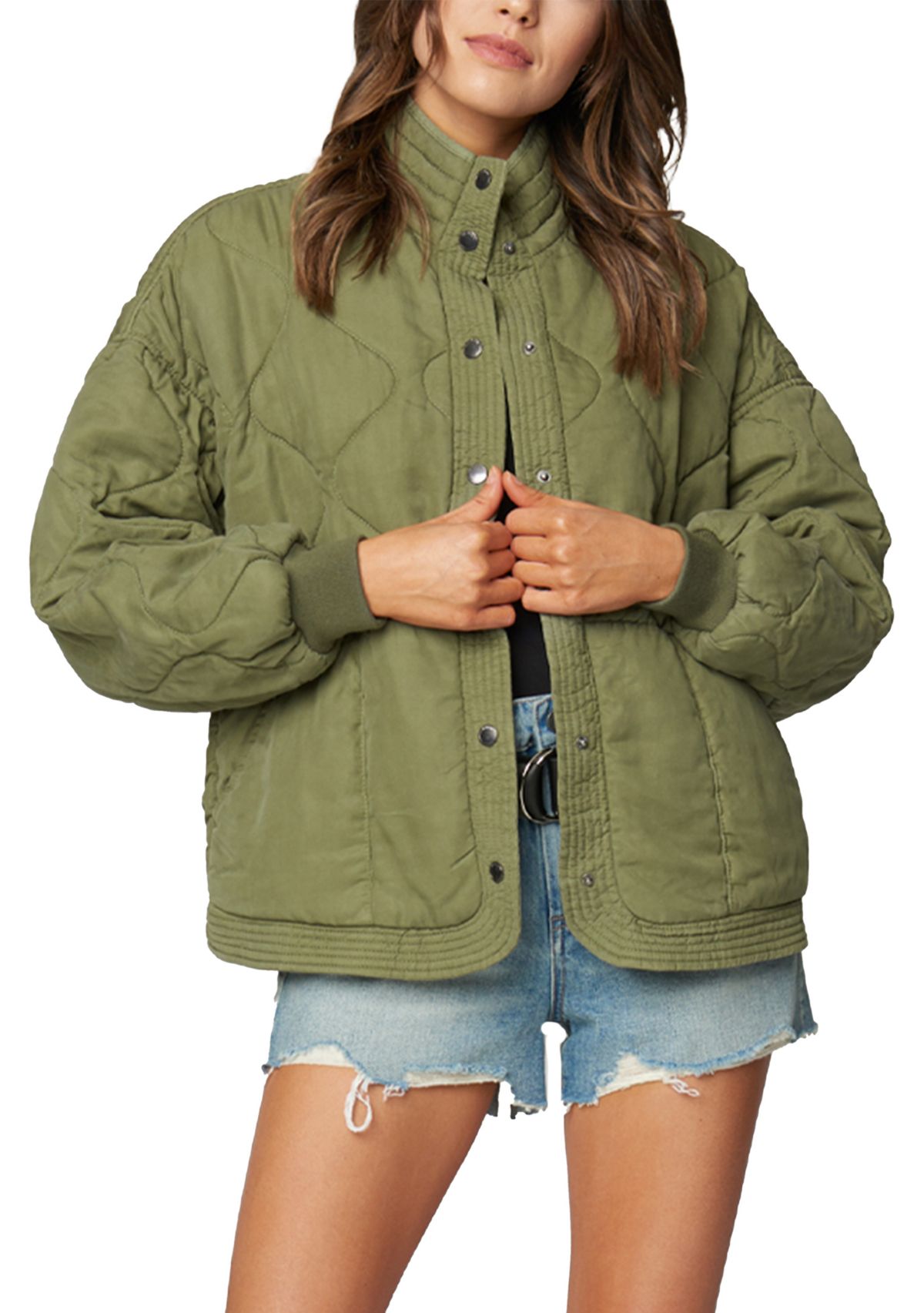 Womens Burnt Sage Quilted Jacket