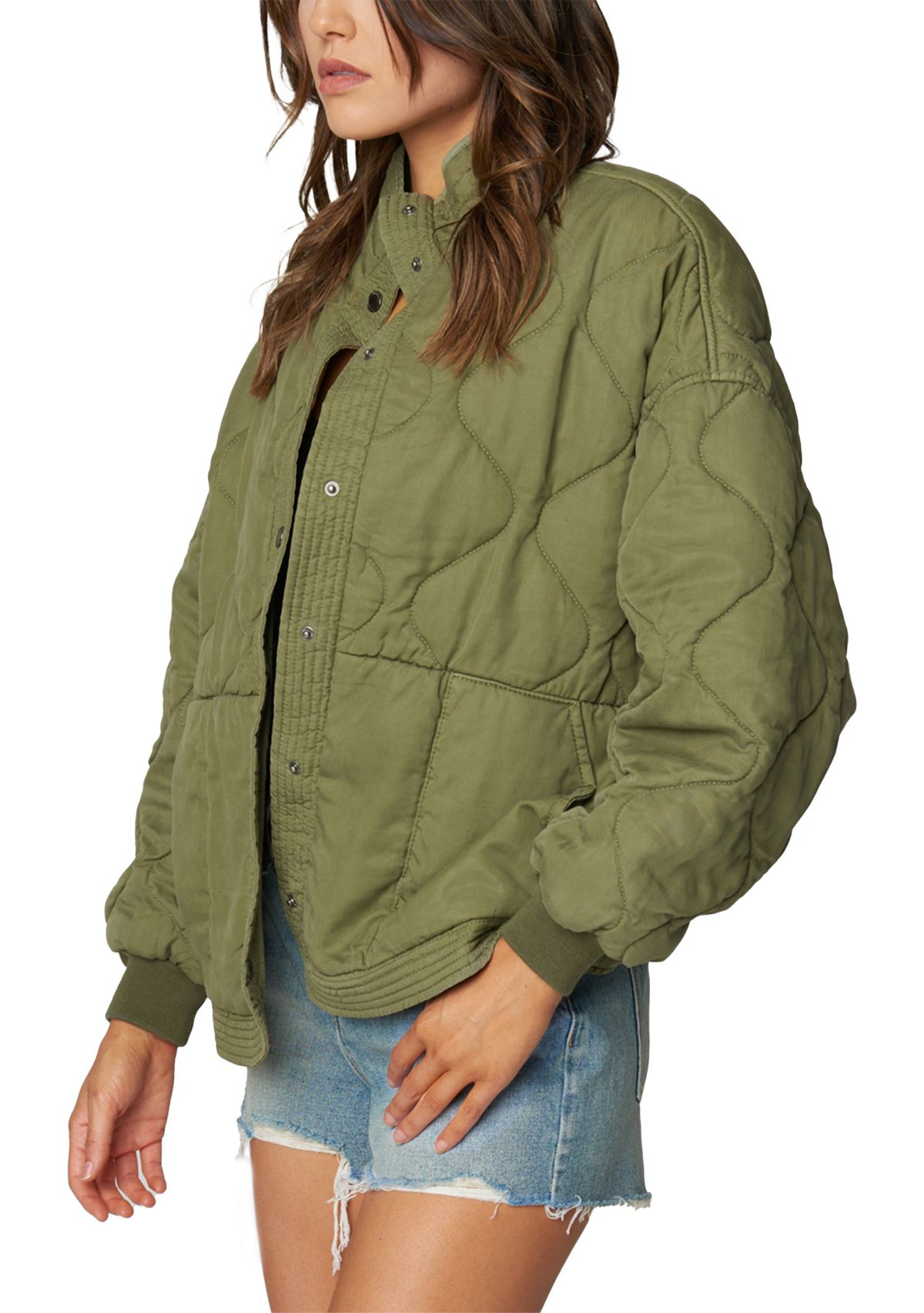 Womens Burnt Sage Quilted Jacket